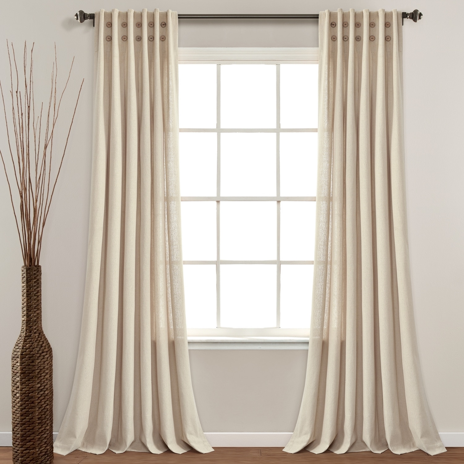 Lush Decor 16T006259 84-Inches Dark Linen Back tab Single curtain panel