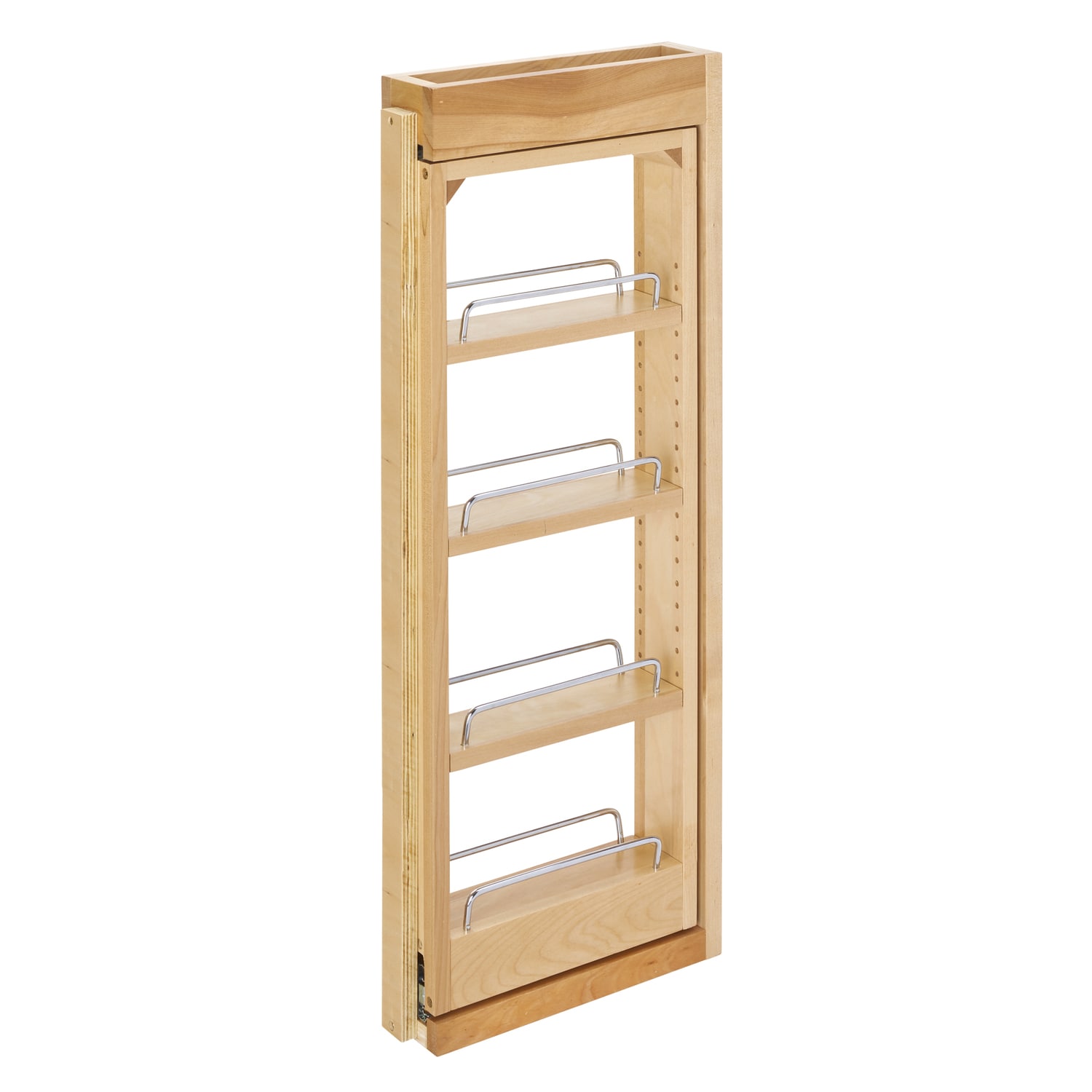 Rev-A-Shelf 163323 3-Inches W x 30-Inches H x 11.13-Inches D 4 -Tier Cabinet-mount Brown Wood Pull-out Spice rack