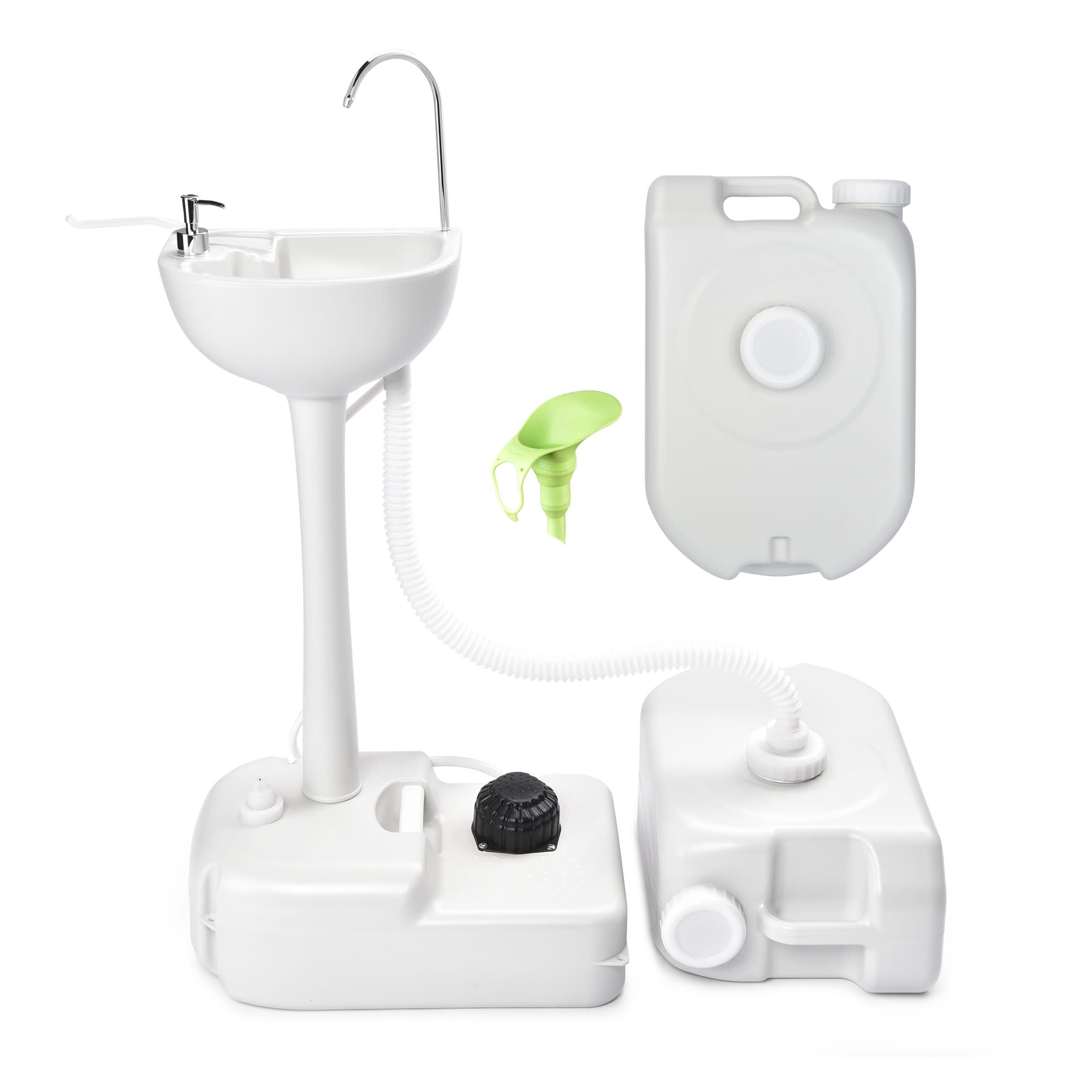 Yescom 17L Portable Camping Sink with Pump and 2 Pcs 24L Water Tank Small Handwashing Station For RV Travel Outdoor Party #07PHSSET001-24L-LO
