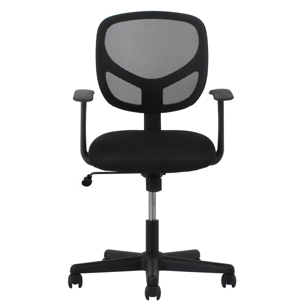 essentials by ofm swivel black mesh task chair with arms