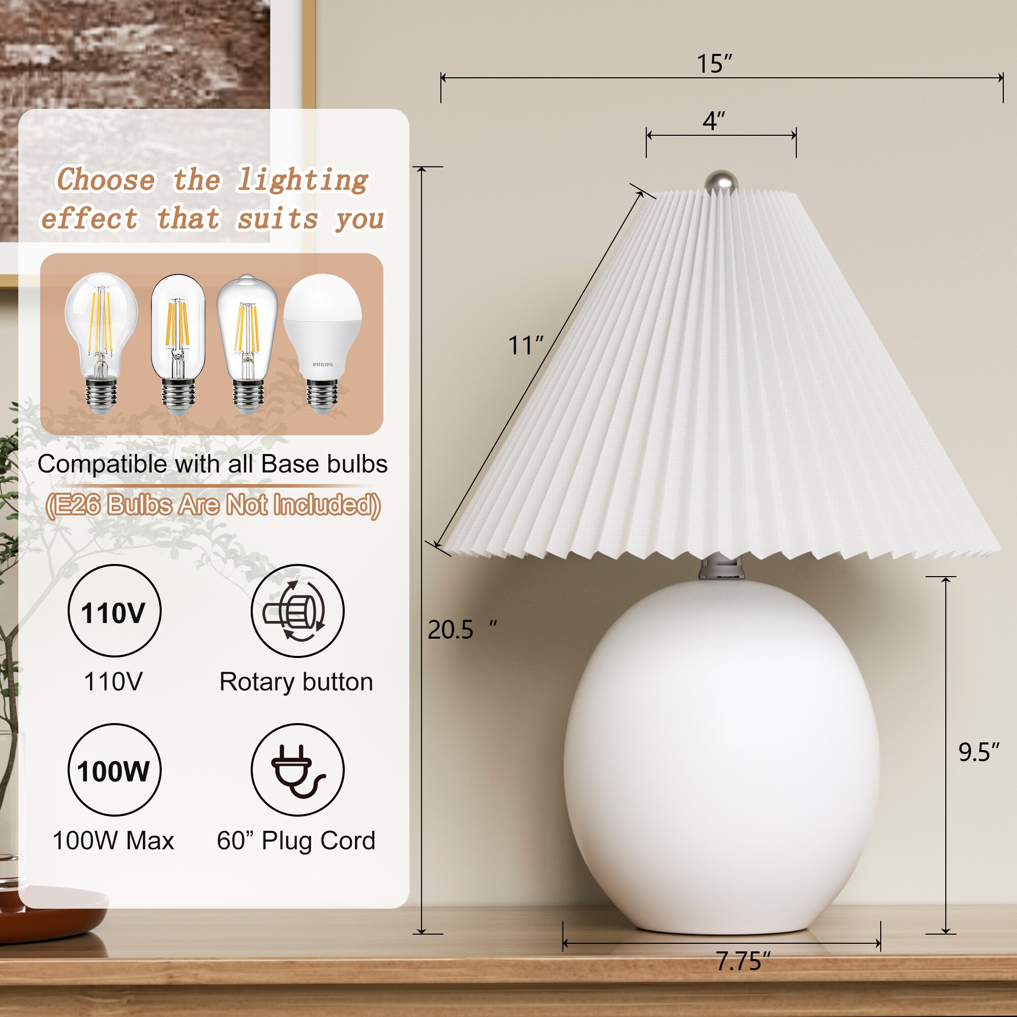 Maxax T231-WH-S Table-Lamps - View #4