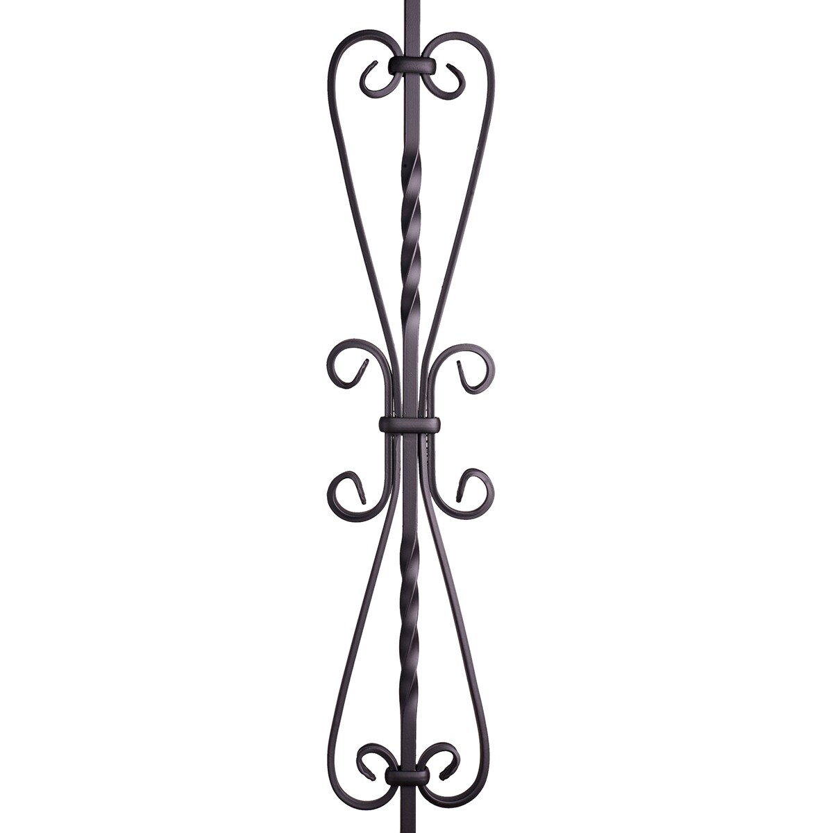 House of Forgings Solid 44-in Satin Black Wrought Iron Classic Stair ...