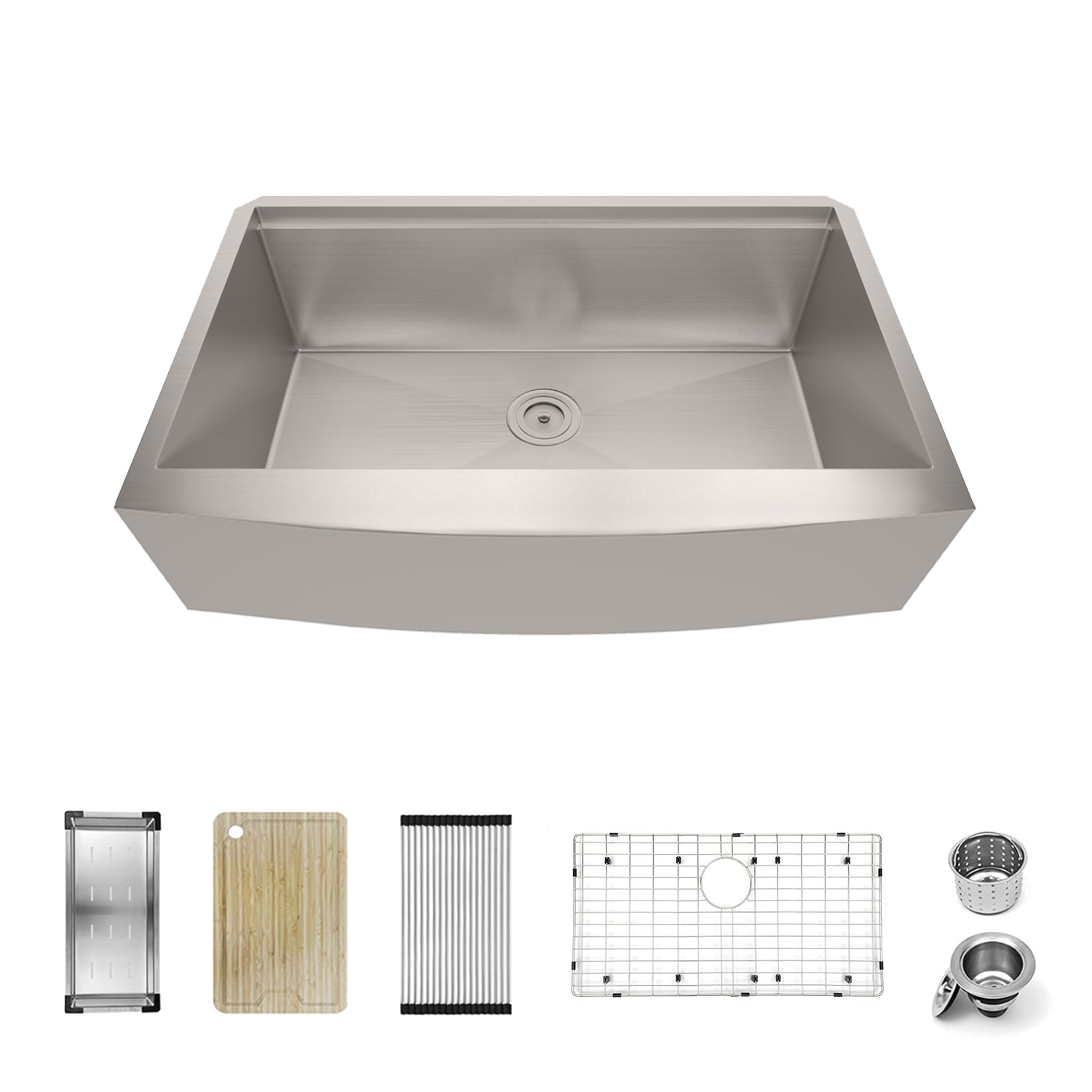Sinber KSS0004S-OL Farmhouse apron front 33-Inches x 21-Inches Stainless steel Single bowl 16 -Gauge Workstation Kitchen Sink