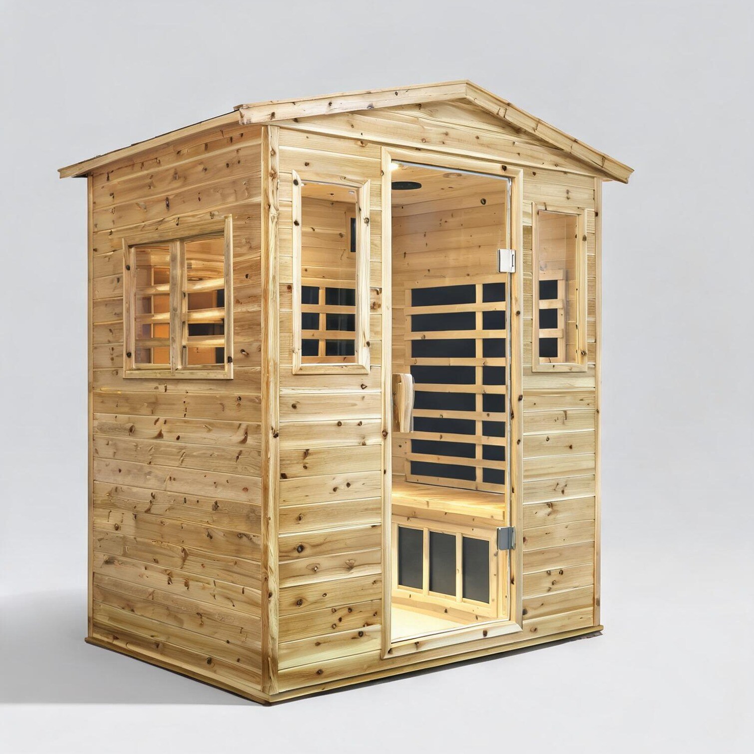 SunJet Natural Sauna with Storage LED Lighting and Water-Resistant Design Four Metal Frame #3K63JQWNO4CH