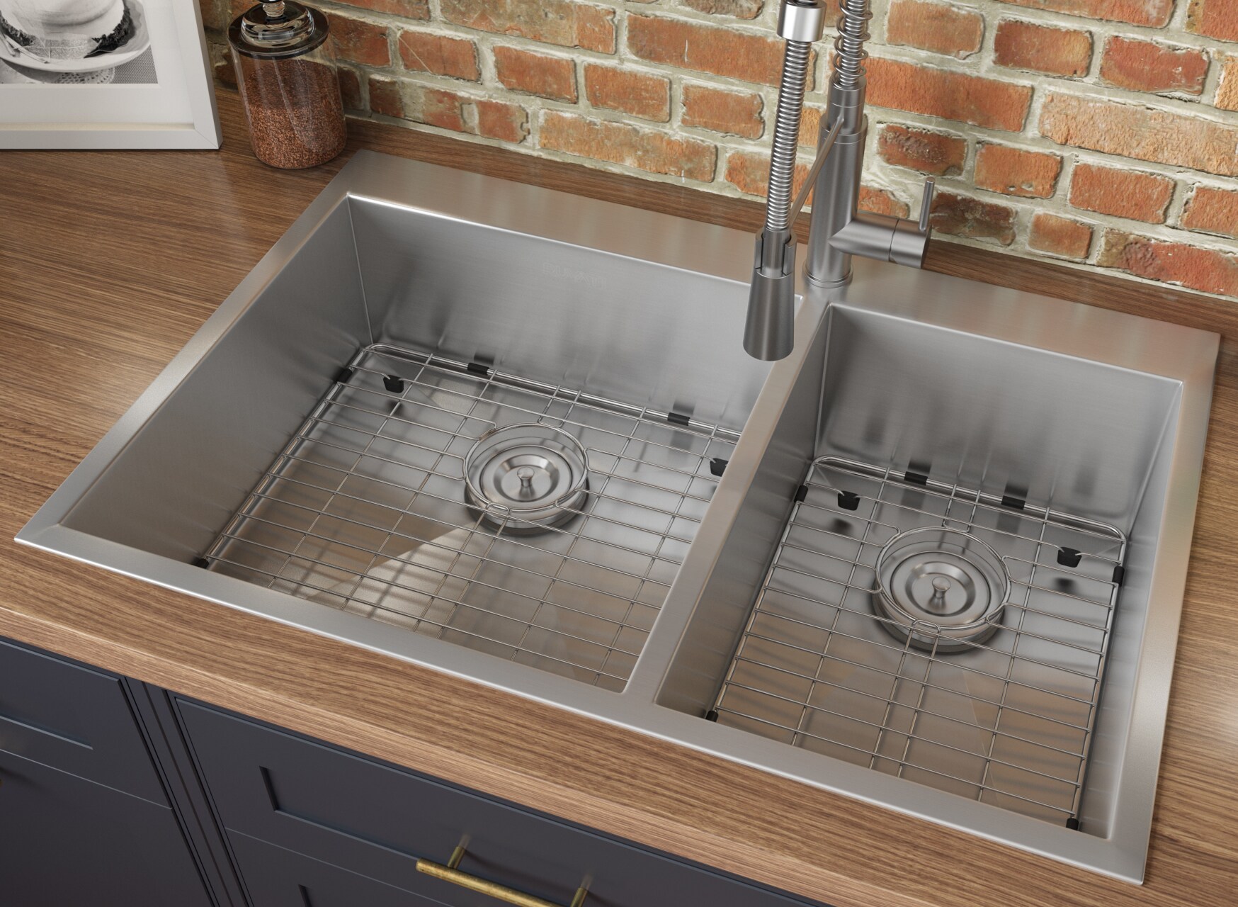 Ruvati 33" Stainless Steel Double Bowl Kitchen Sink