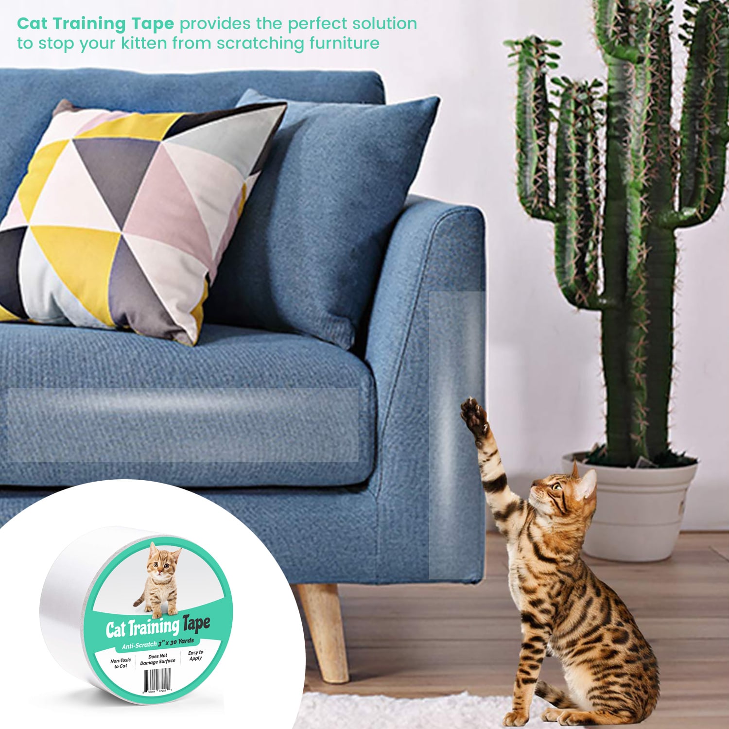 Fabric upholstery furniture tape | Cat scratch prevention tape - Shoo-Kitty