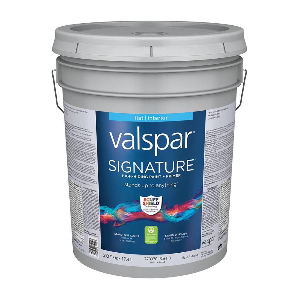 Valspar Signature Flat Base B Tintable Latex Interior Paint + Primer (5 ...