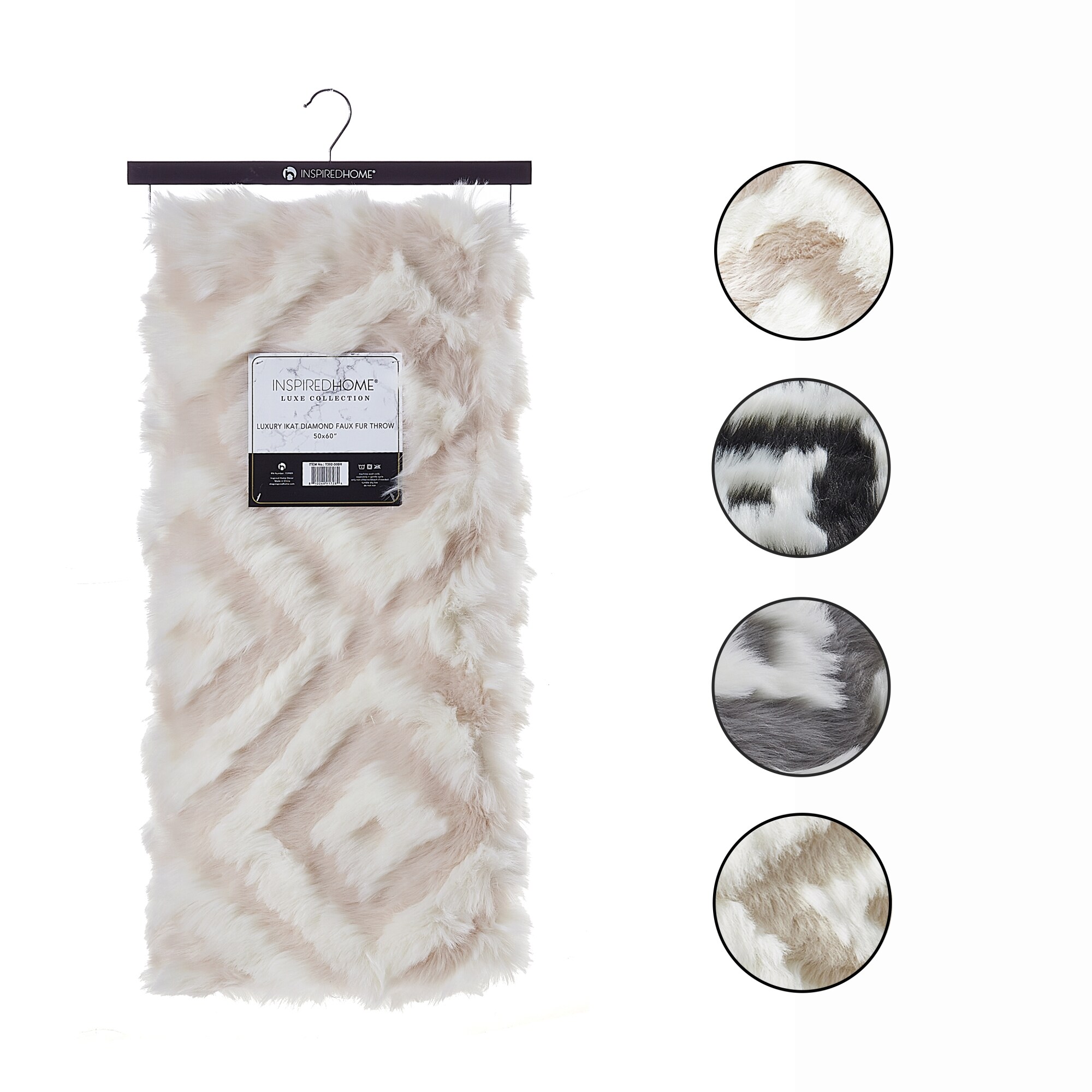 Inspired Home T392-30BH-LS Akshara Blush 50-in x 60-in Acrylic Throw