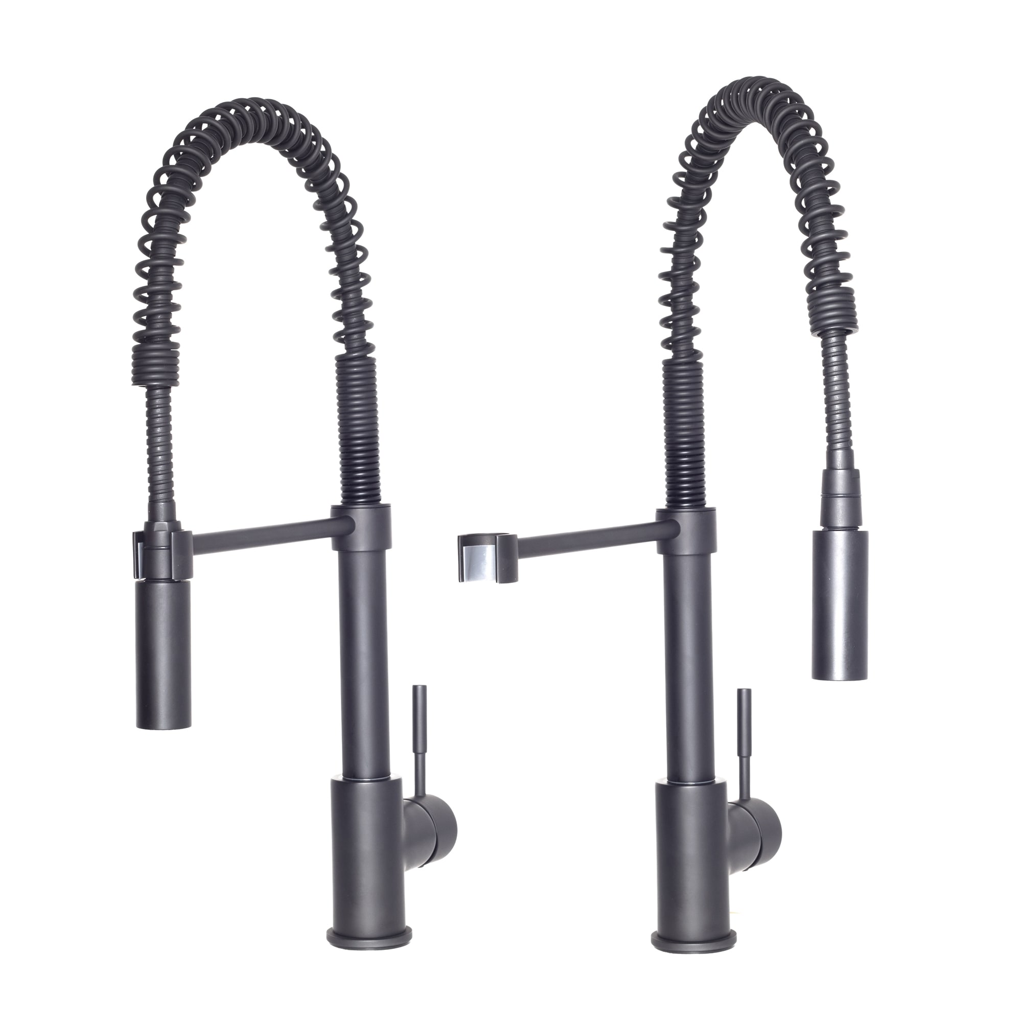Matte Black Brass Kitchen Faucet with Pull-out Spray