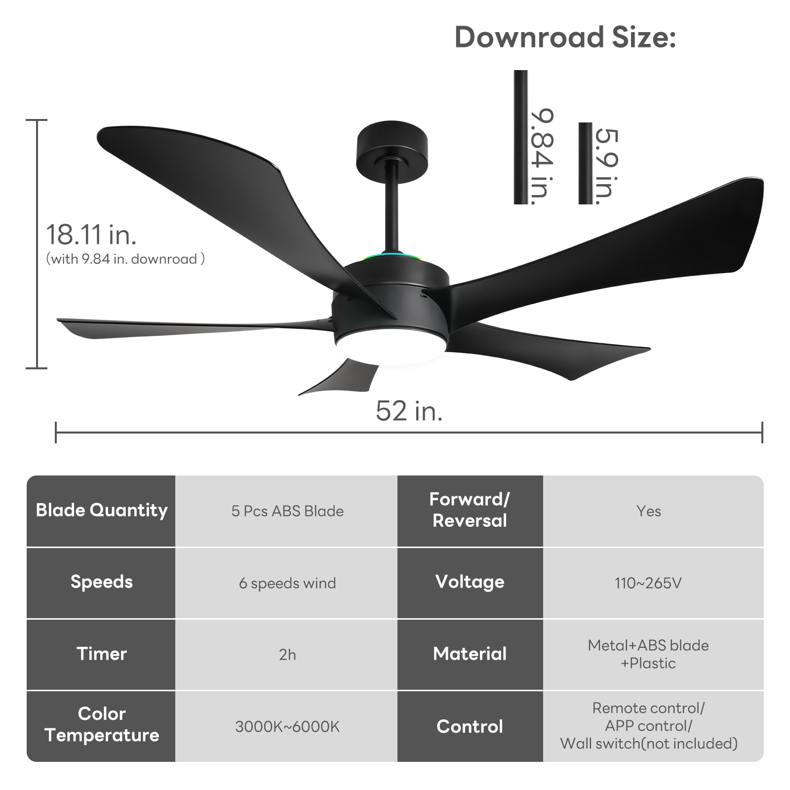 Ltemziiy A02-051-BK Ceiling-Fans - View #6
