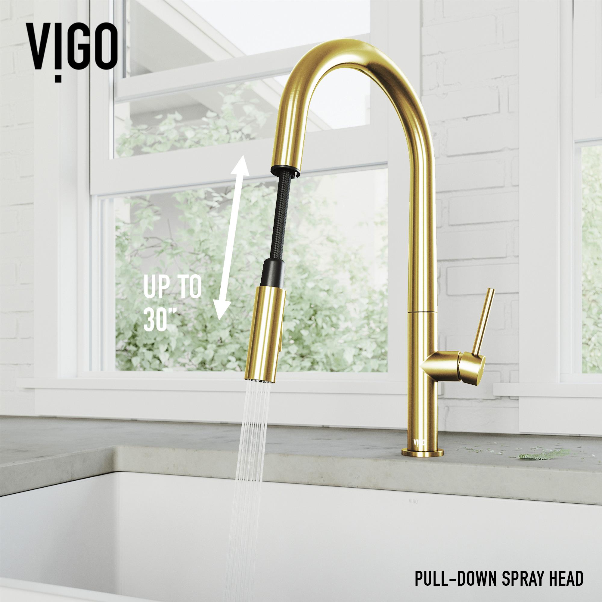 VIGO Utopia Single Handle Pull-Down Sprayer Kitchen Bar Faucet - Kitchen  Faucets - Kitchen