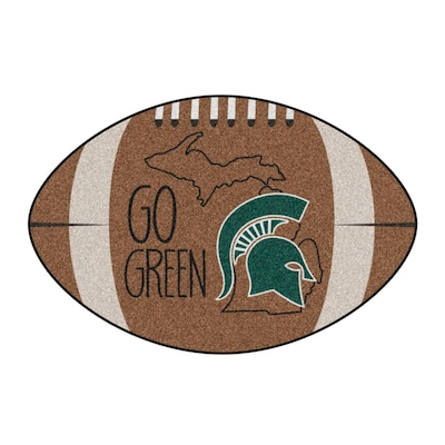 FANMATS Michigan State Spartans 1-1/2-ft x 2-1/2-ft Green Rectangular Indoor Door Mat FANMATS Michigan State Spartans 1-1/2-ft x 2-1/2-ft Green Rectangular Indoor Door Mat