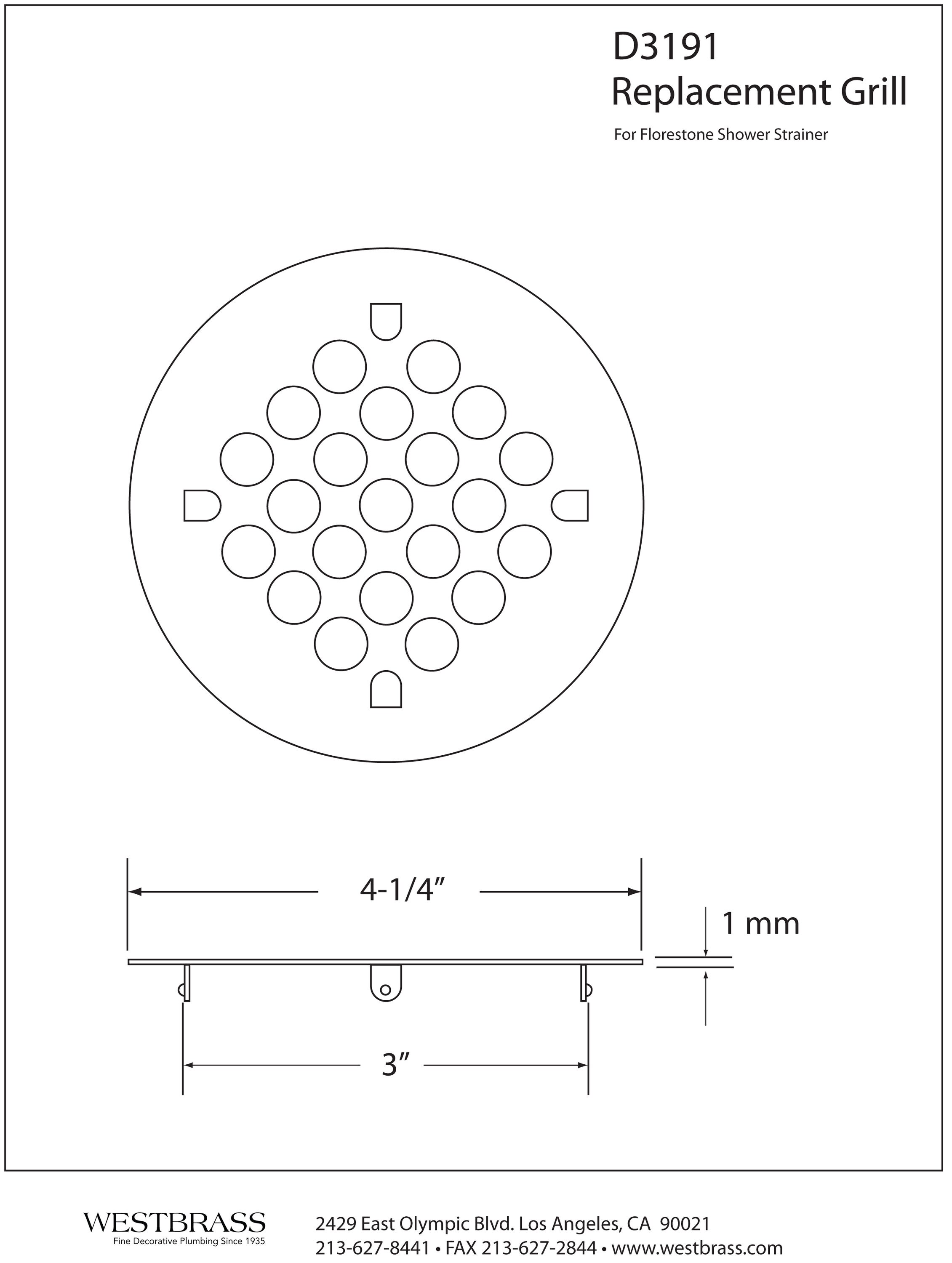 WESTBRASS D3191-03 Tub-Drain-Accessories - View #2