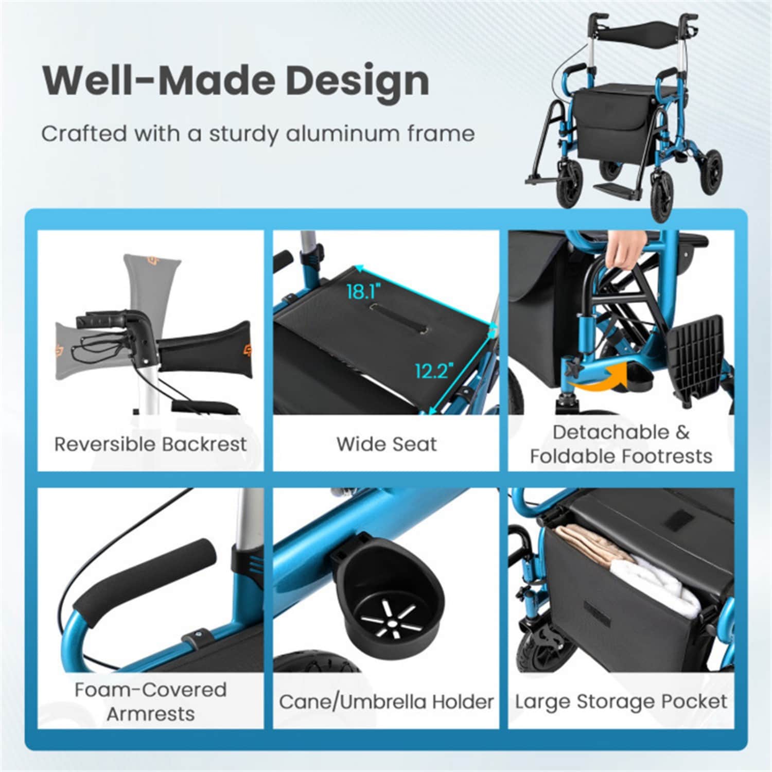 Meibamake 88942428-SYCFM001 Walkers-Wheelchairs-Rollators - View #7