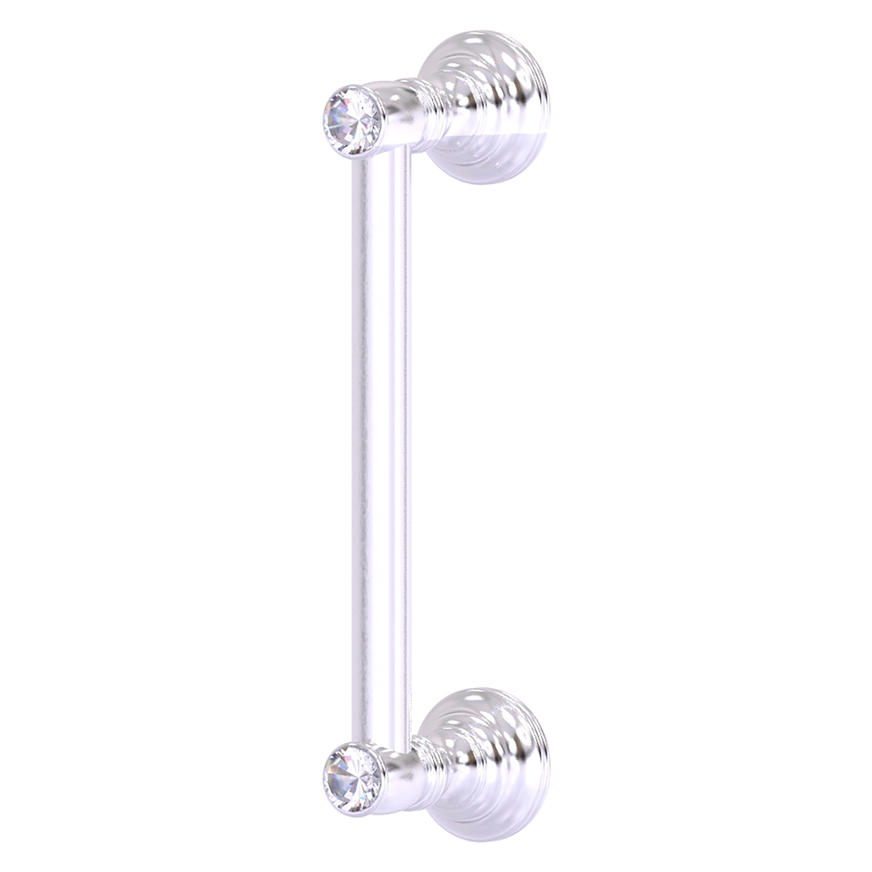 Allied Brass CC-3-8-SCH Carolina Crystal 8-in , 203mm Center to Center Satin Chrome Dual Mount Cylindrical Bar For Use on Appliances Drawer Pulls