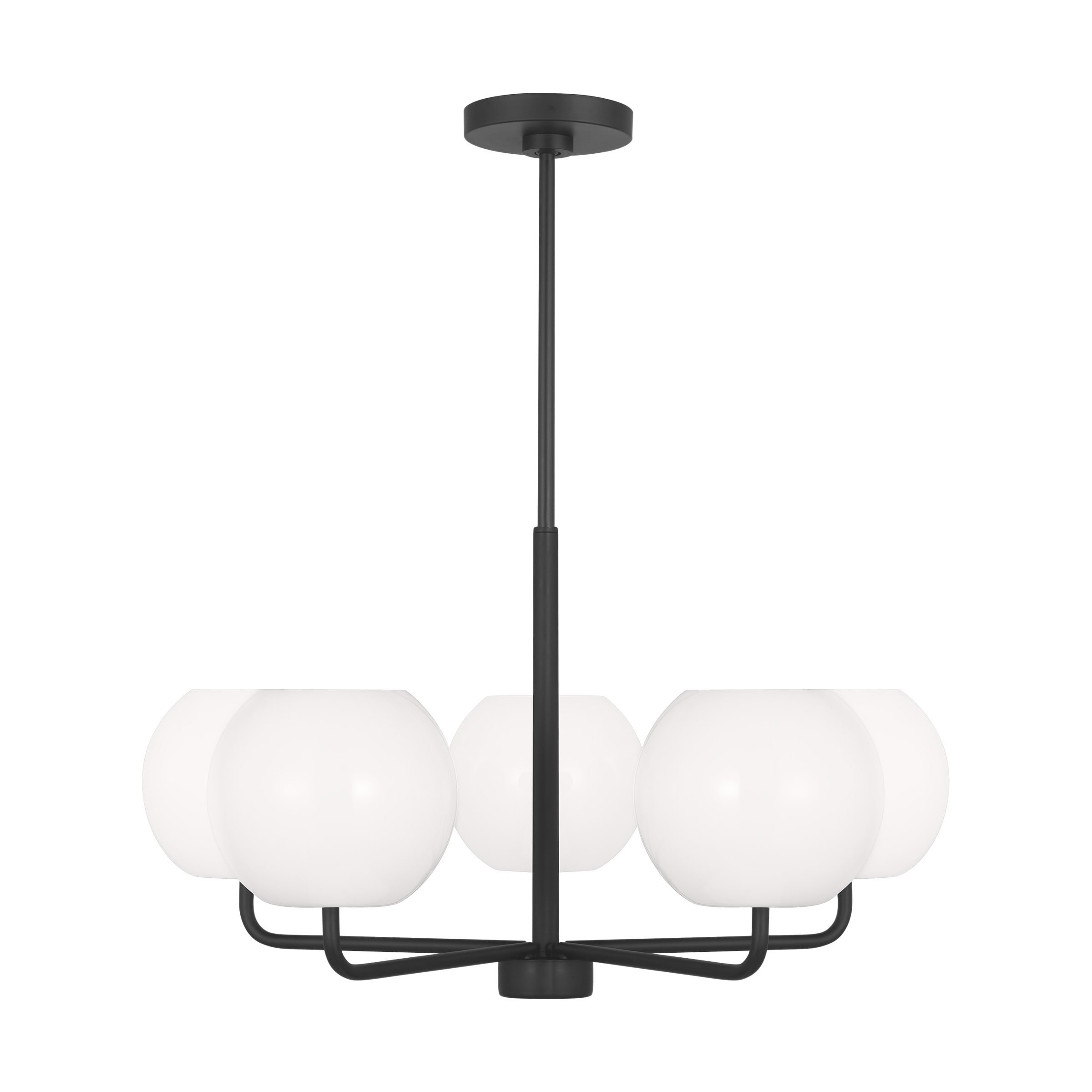 Generation Lighting GLC1055MBK Rory 5 -Light Black Modern/contemporary For Use in Dining Rooms, Foyers, Living Rooms Chandelier
