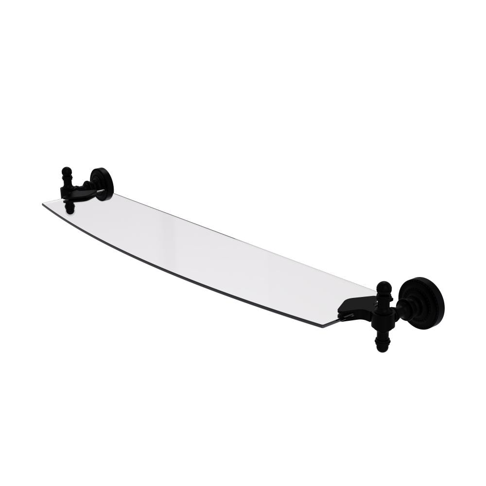 Allied Brass RD-33/24-BKM Retro Dot Matte Black Wall mount Bathroom Shelf ( 24-in x 2.5-in x 5-in )
