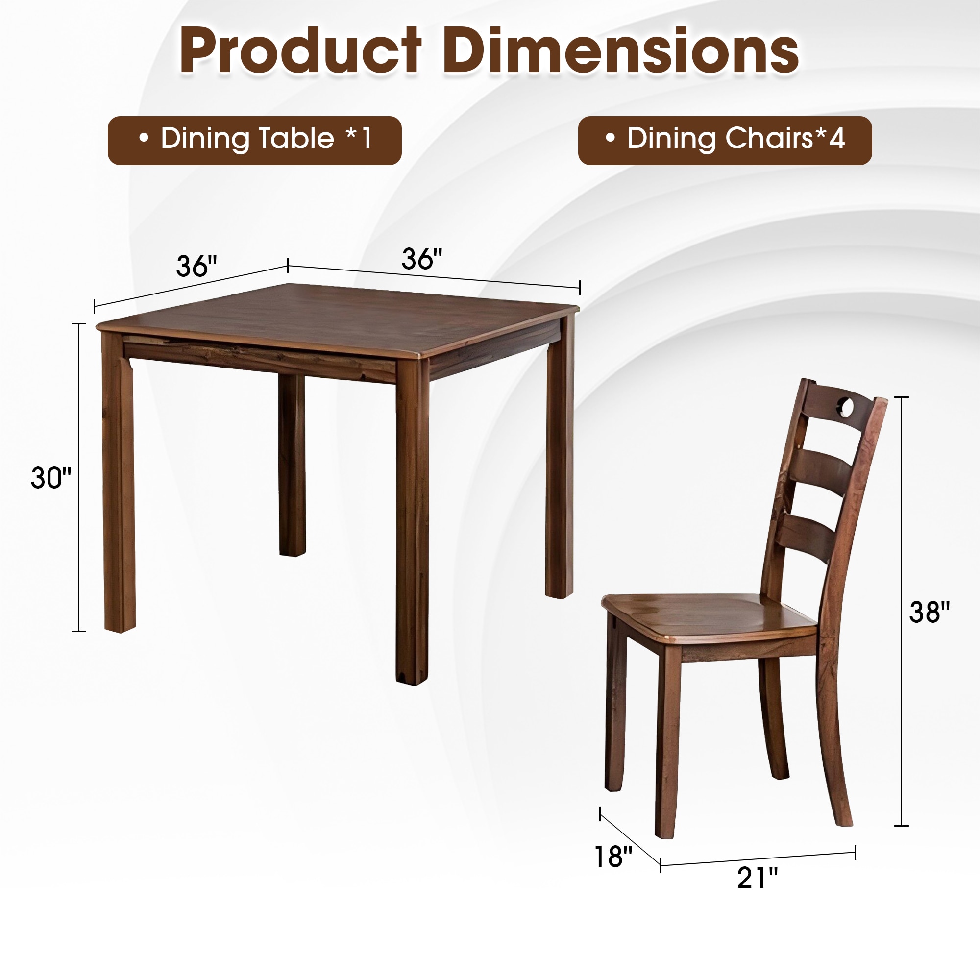 IHOMEadore MDFM3419WN-T-5PK Dining-Sets - View #4