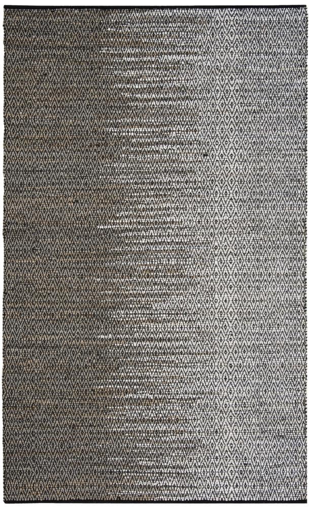 Safavieh VTL388A-6 Vintage Leather Shoshoni 6 x 9 (ft) Leather Light Gray/Gray Rectangular Indoor Ombre Coastal Area rug