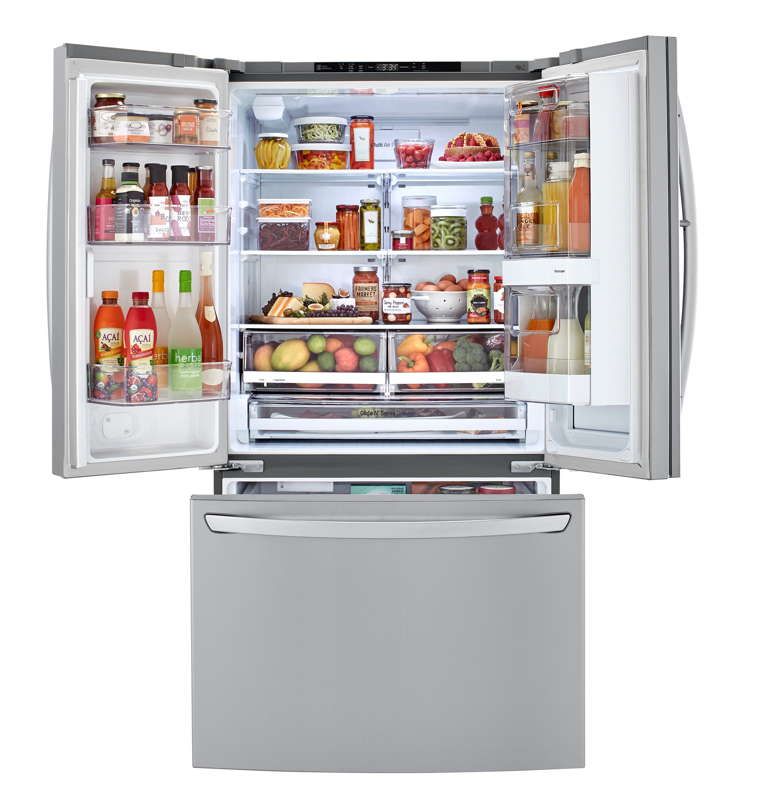 LG InstaView 22.6-cu ft Counter-depth French Door Refrigerator with Ice ...