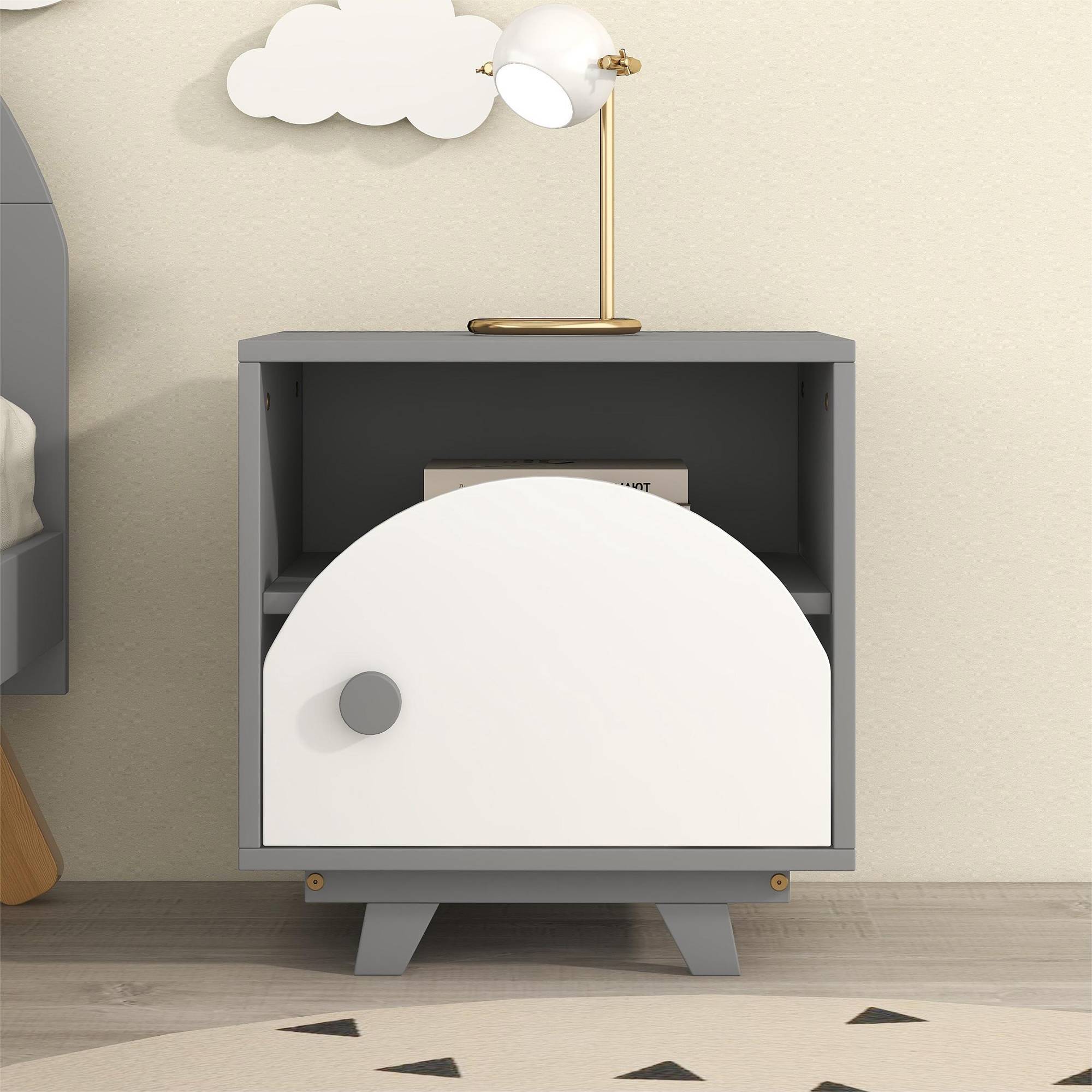 Yiekholo YLL-0759AAE Gray Nightstand
