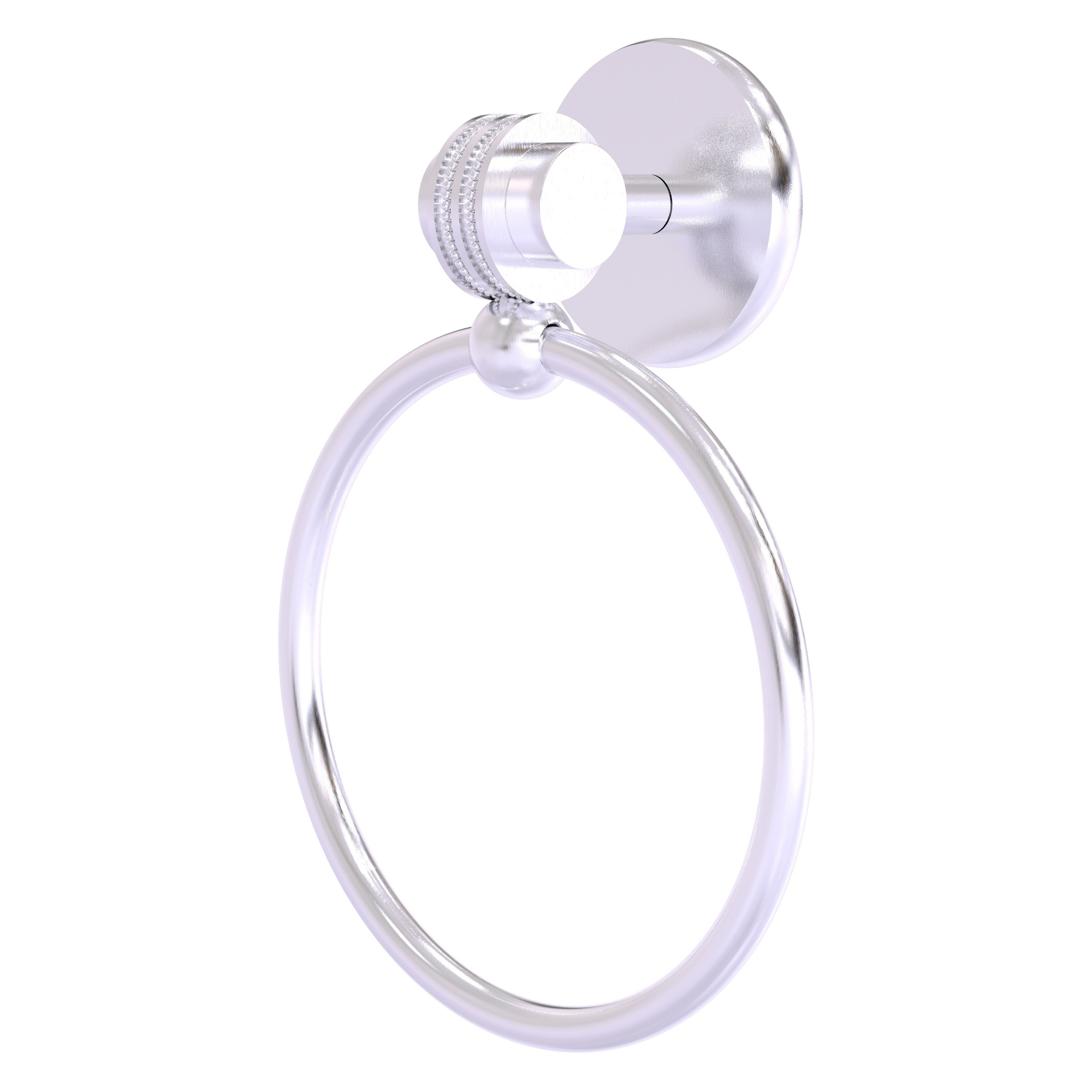 Allied Brass 7216D-SCH Satellite Orbit Two Satin Chrome Wall mount Single Towel Ring