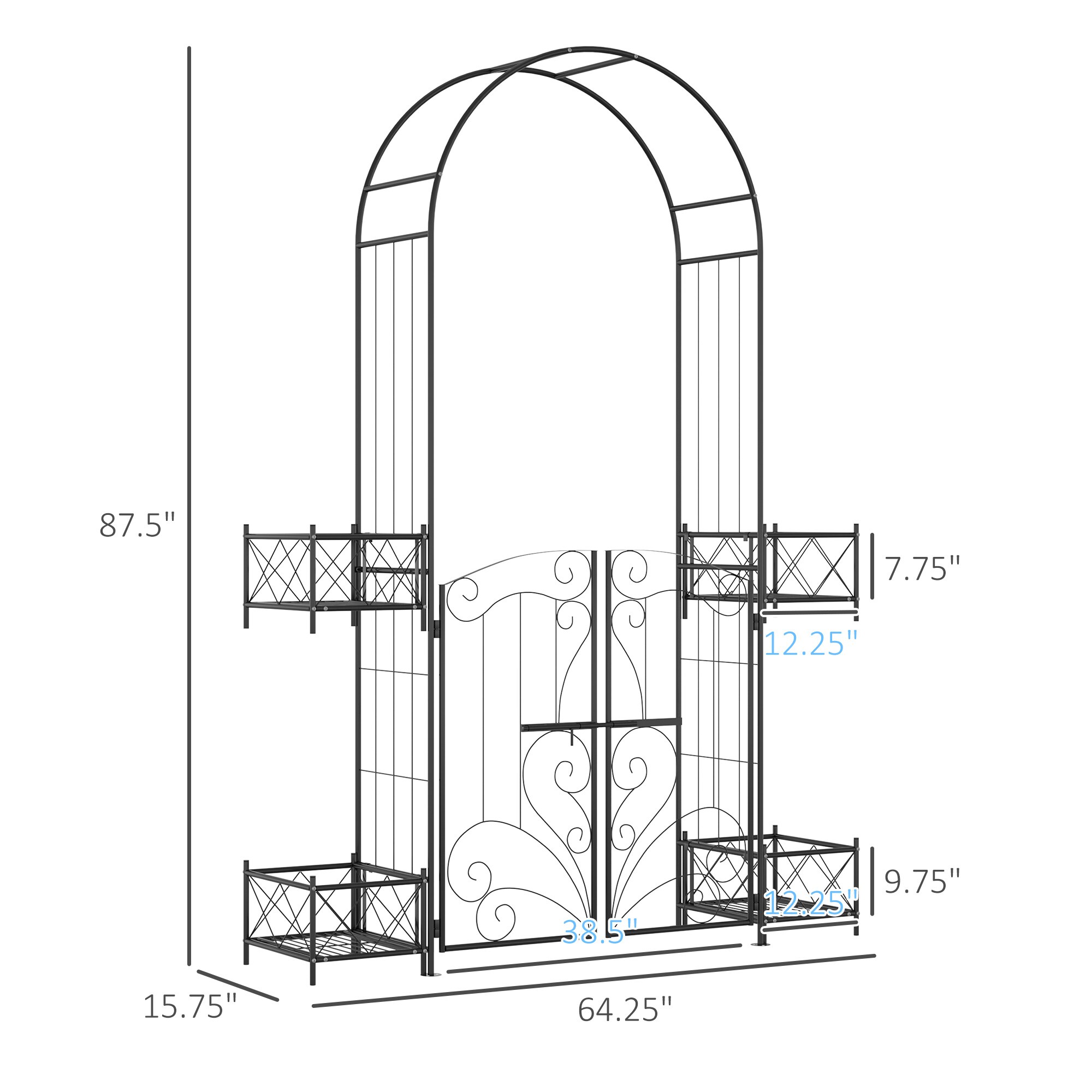 Outsunny 844-672V00BK Garden-Utility-Fencing - View #3