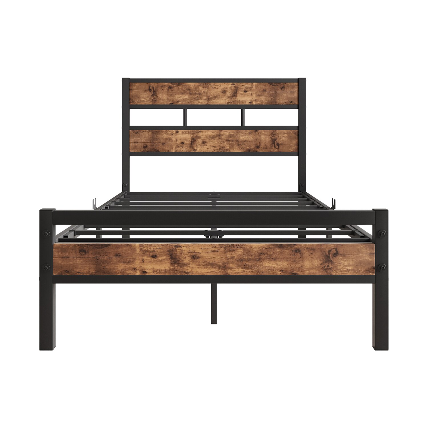 Sumyeg HFCM-W39517203 Twin Size Platform Bed Frame Brown Twin Metal Bed frame Bed