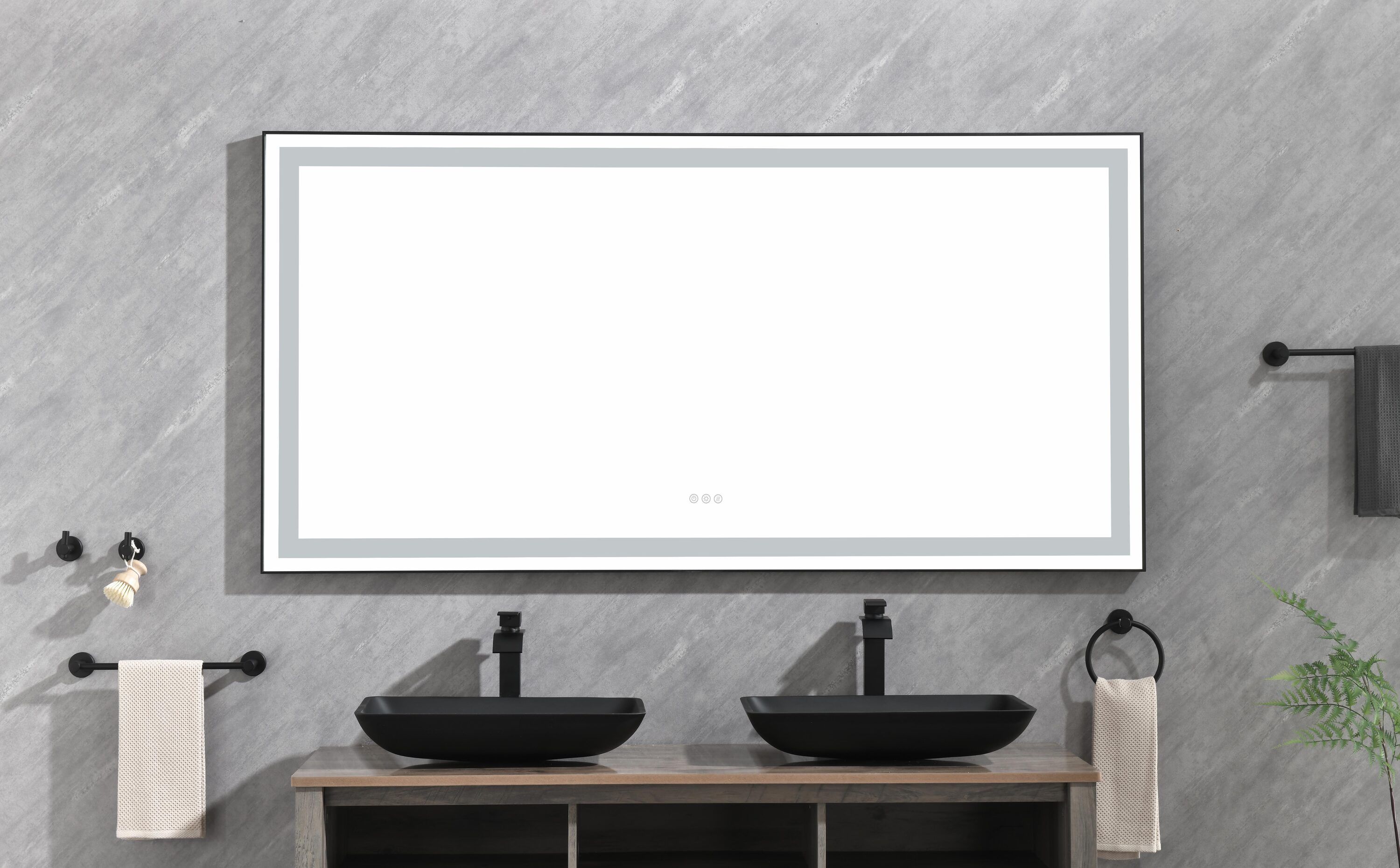 Vacolite KP-938HB 72-Inches x 36-Inches Polished Rectangle Dimmable LED Lighted Fog Free Tilting Bathroom Vanity Mirror ( glass )