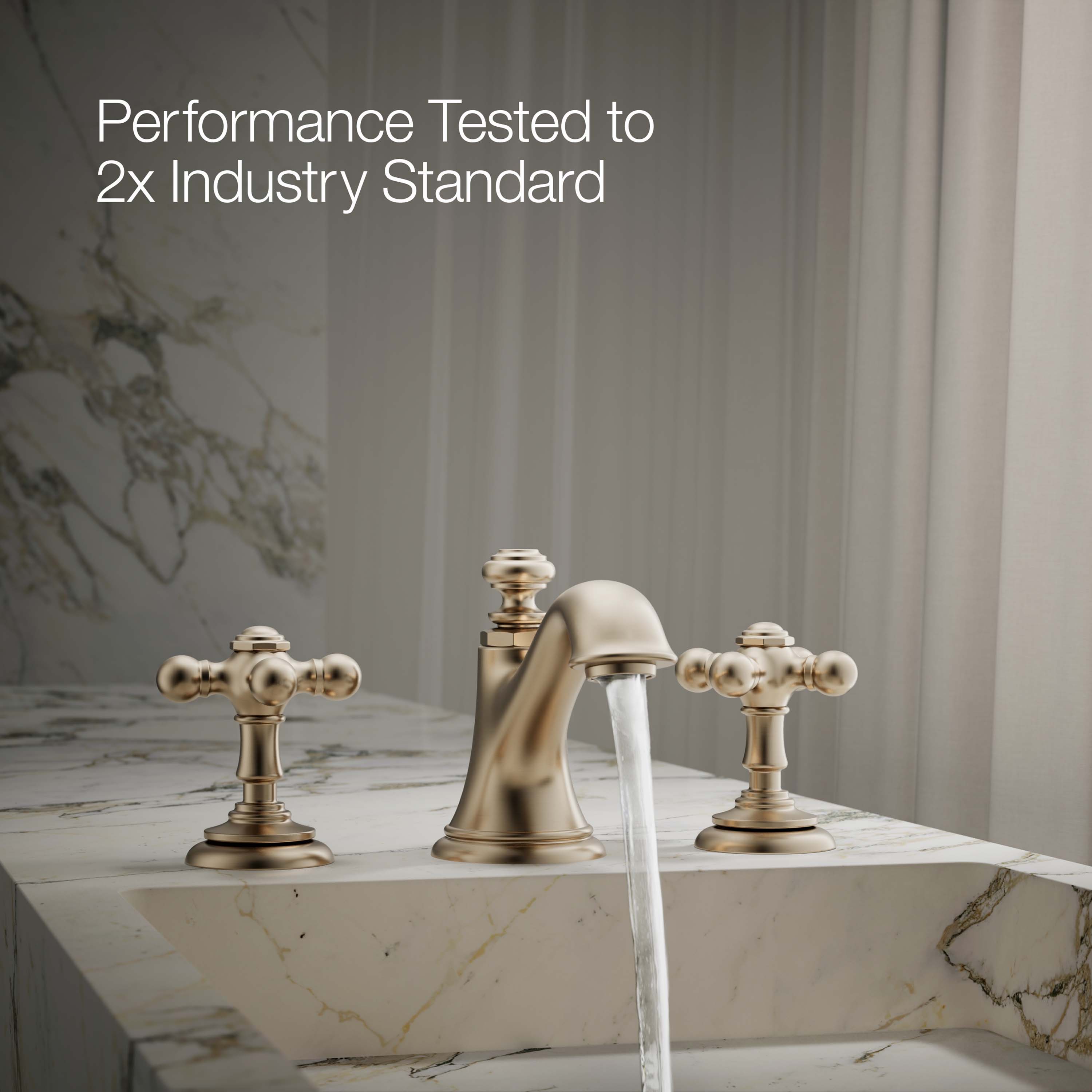 KOHLER Vibrant Brushed Bronze 2-Handle Cross Bathroom Sink