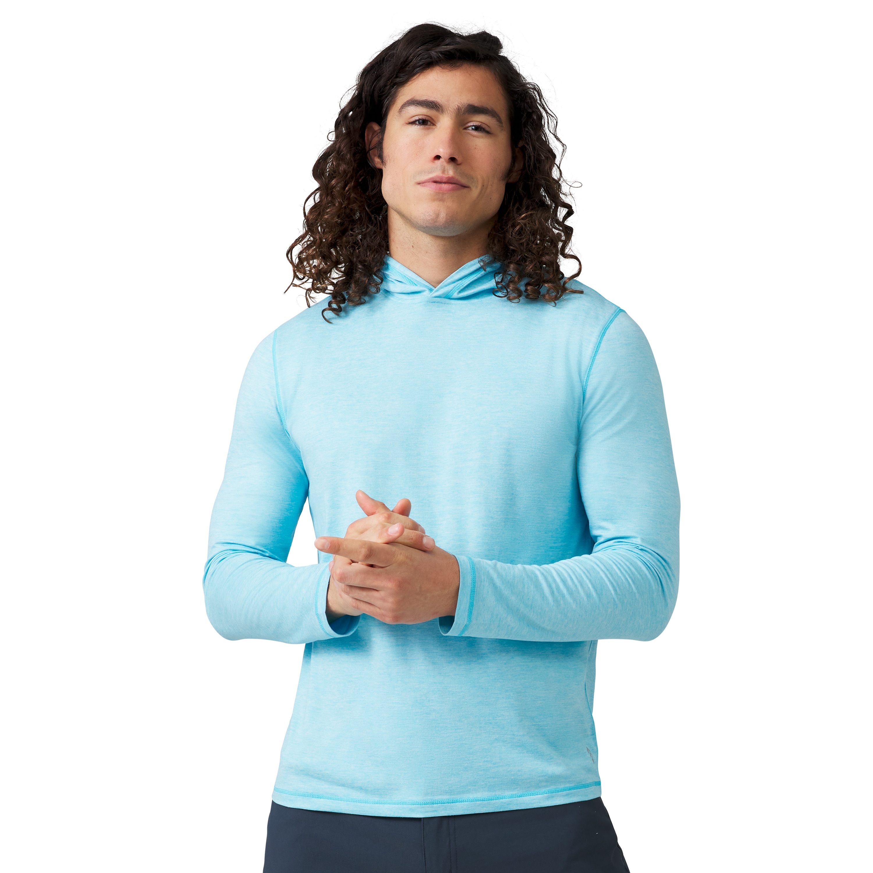 Free Country 15LMAS4574COAQL Men's Green Knit Long sleeve Solid Hoodie ( Large )
