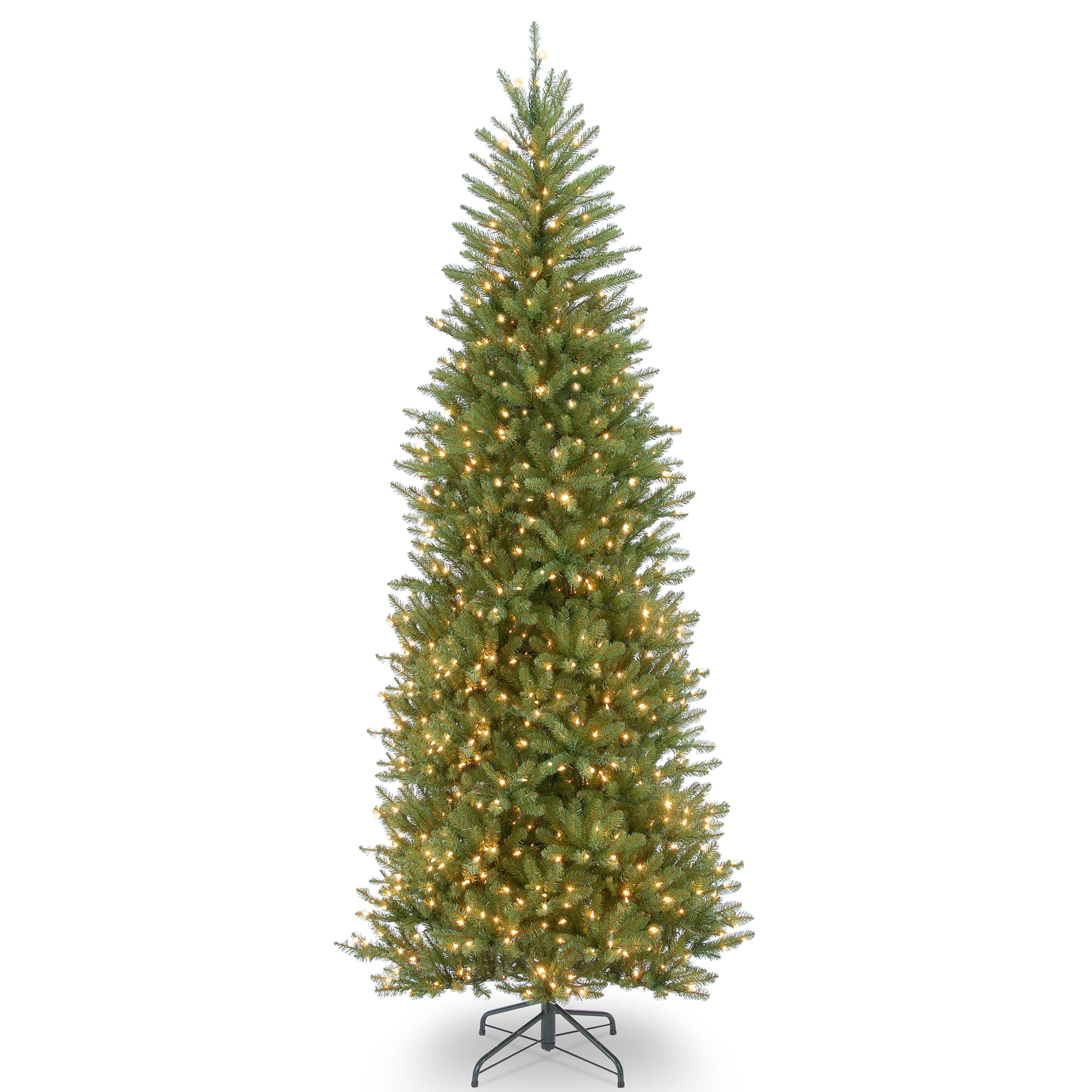 National Tree Company DUSLH1-90LO 9-Feet Dunhill fir Pre-lit Slim Artificial Christmas Tree with Multicolor Incandescent Lights