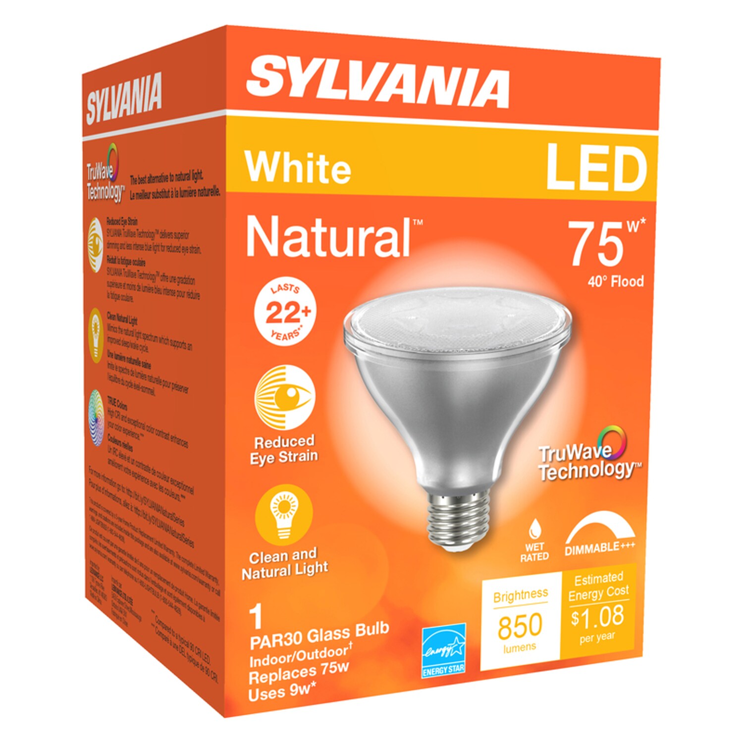SYLVANIA EJD3005243 Natural PAR30 E26 Medium LED Bulb White 75 Watt Equivalence 1 pk