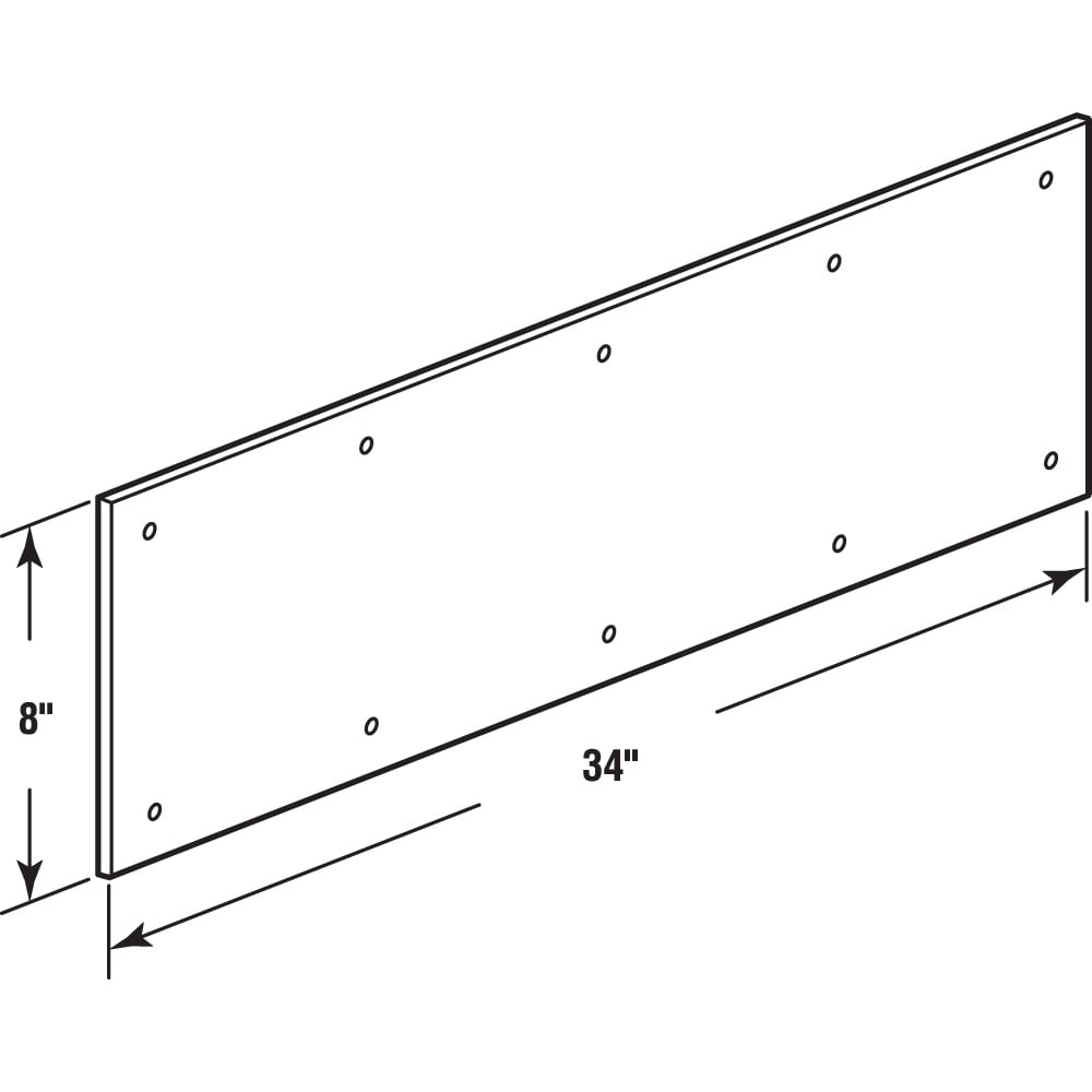 PrimeLine 34in W x 8in H Kick Plate in the Door Kick Plates