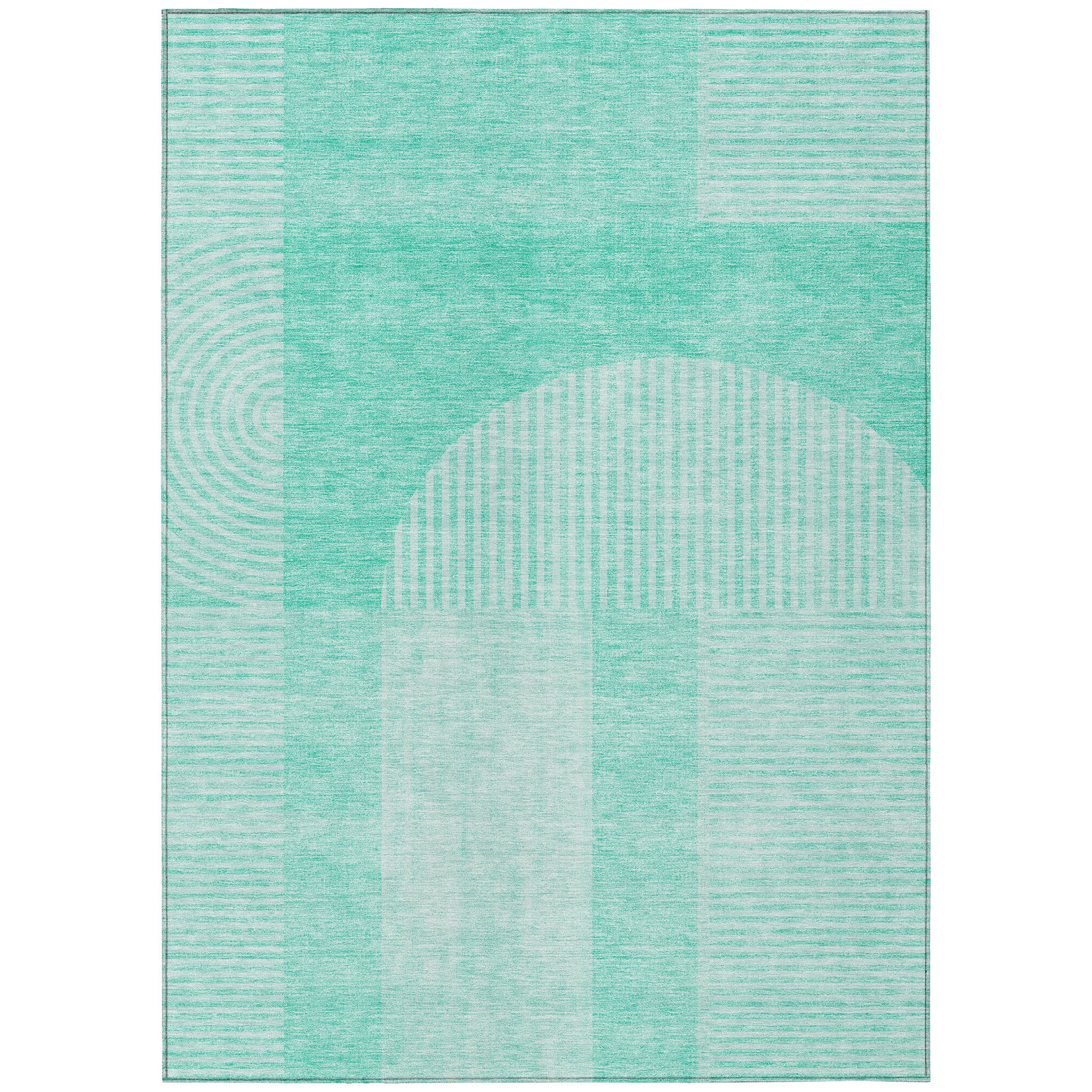 Addison Rugs ACN711TE5X8 Chantille ACN711TE 5 x 7 (ft) Polyester Teal Rectangular Indoor/Outdoor Geometric Machine washable Area rug