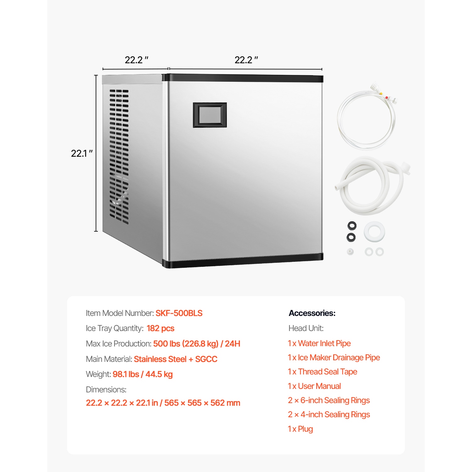 VEVOR FBXXRJYSGMC8LI310V1 Icemaker-Access - View #8