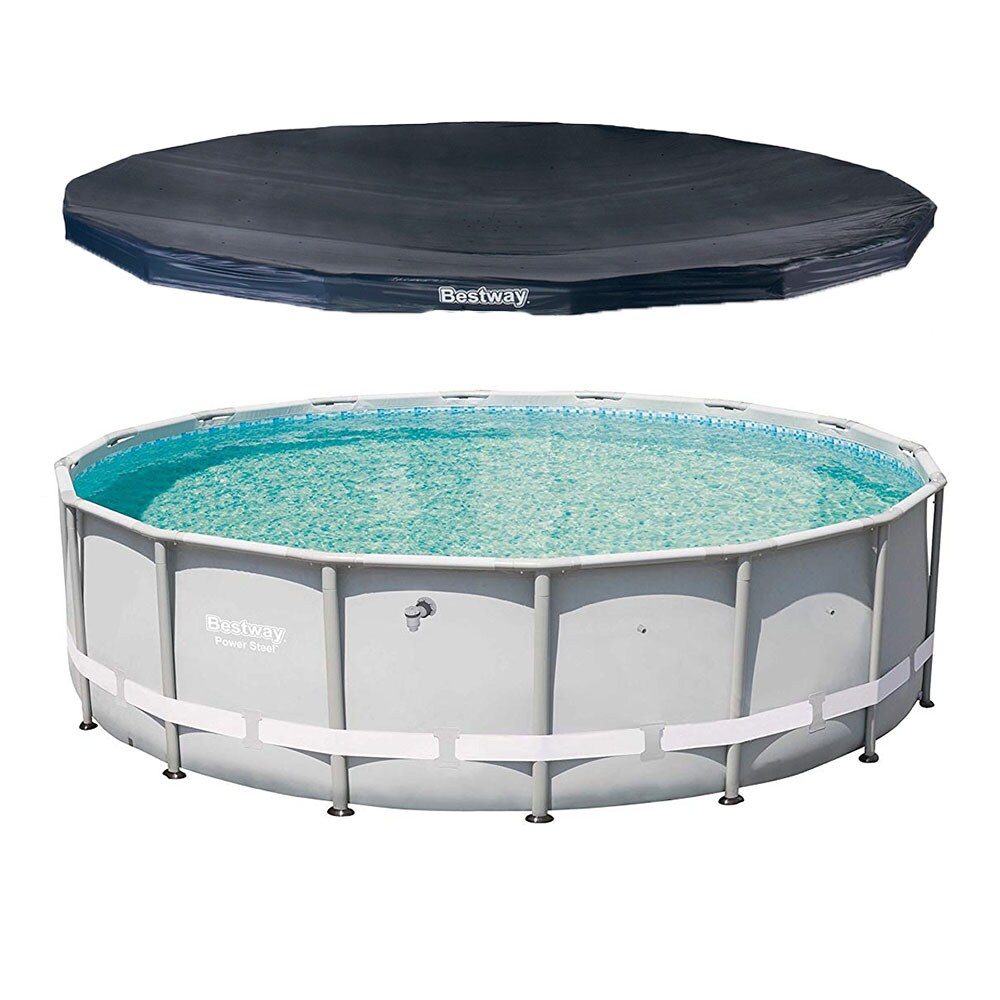 Bestway 147309 16-ft x 16-ft x 48-in Metal Frame Round Above-Ground Pool with Ground Cloth and Pool Cover