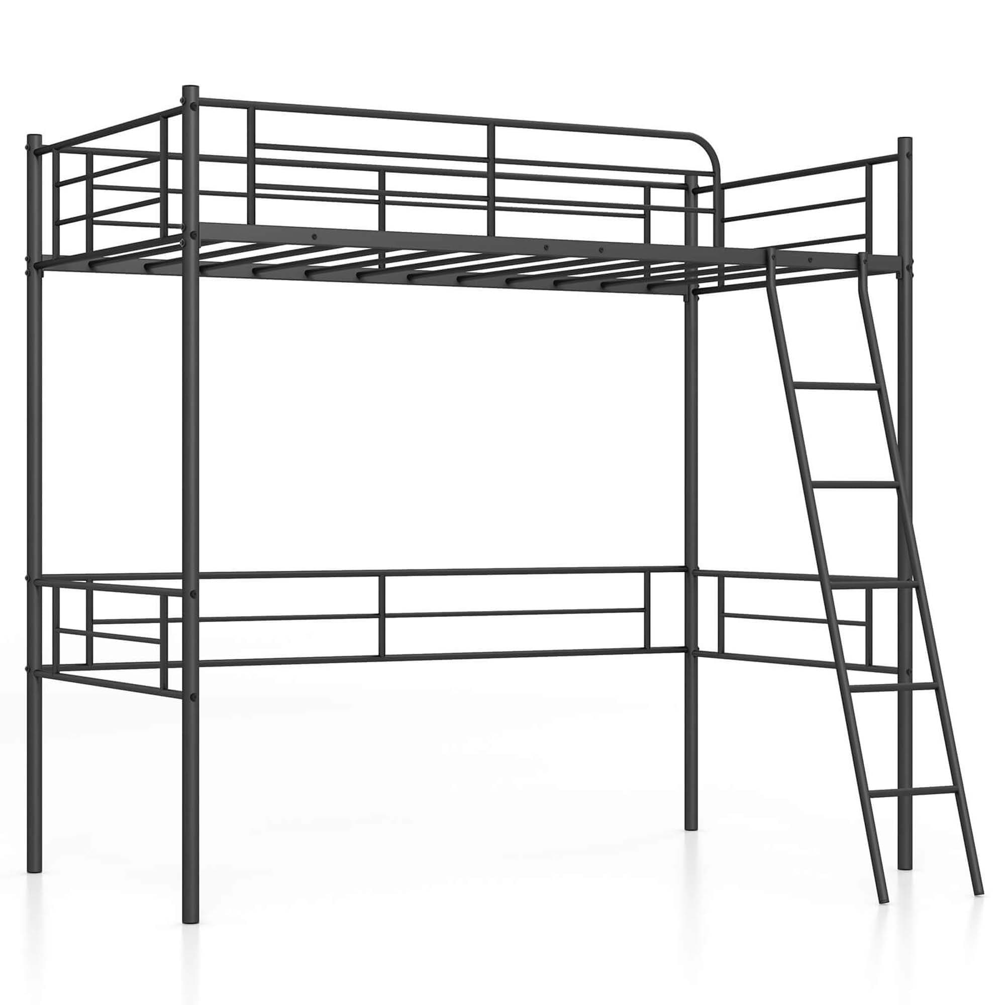 Costway HCST04092 Black Twin study loft Bunk Bed