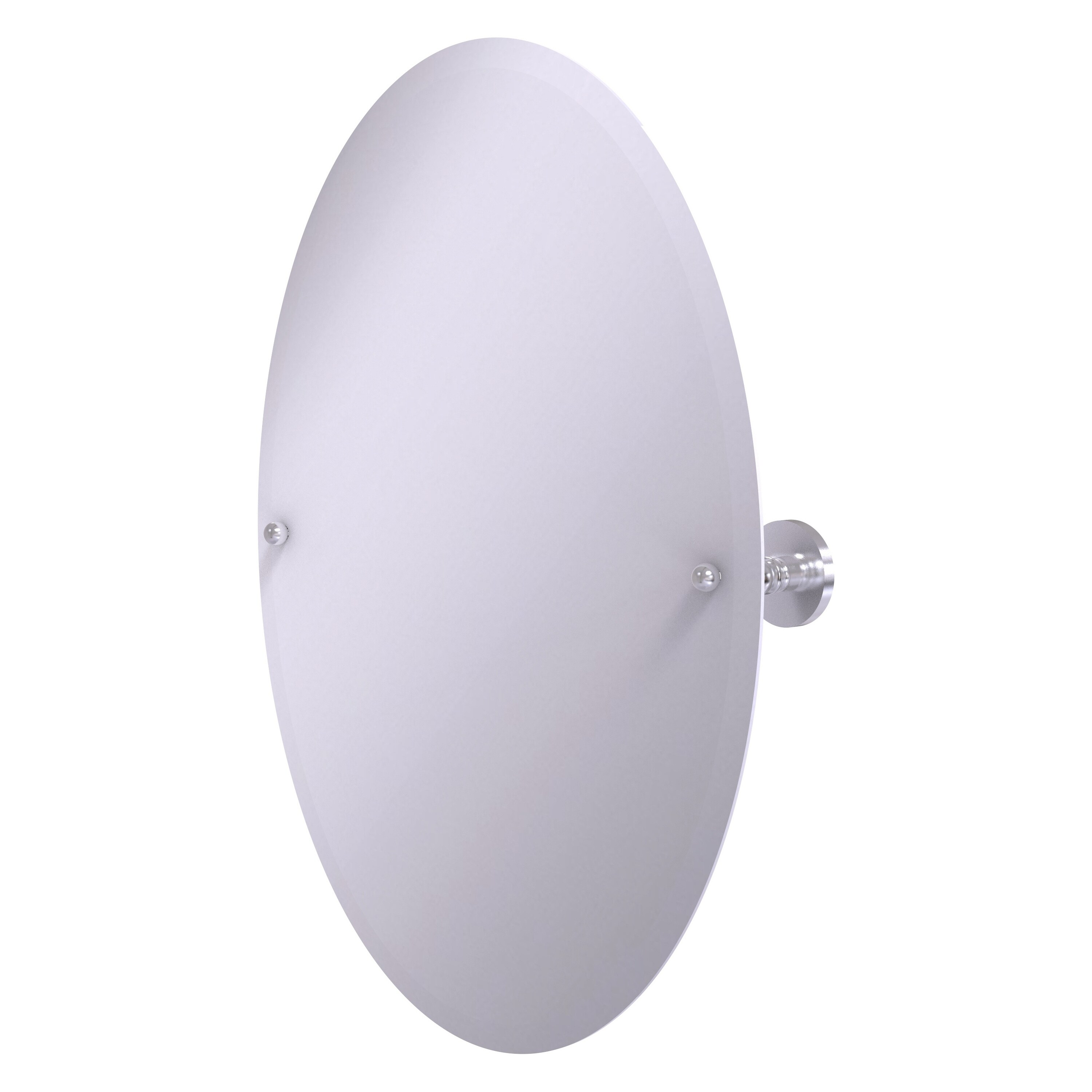 Allied Brass P1091-SCH Prestige Skyline 21-Inches x 26-Inches Beveled Frameless Oval Tilting Bathroom Vanity Mirror ( Satin Chrome )