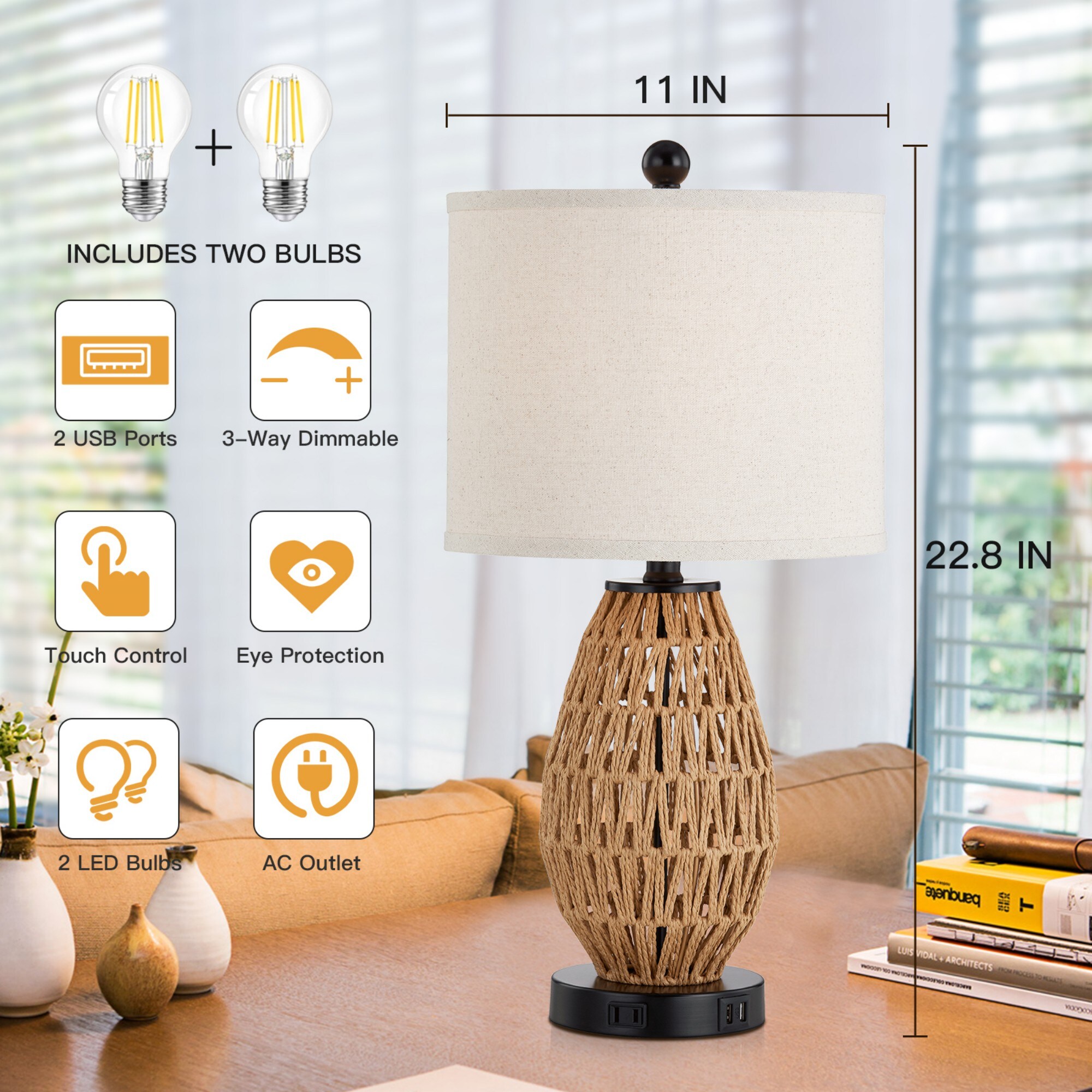 UrFurnishings TD-73 Table-Lamps - View #5