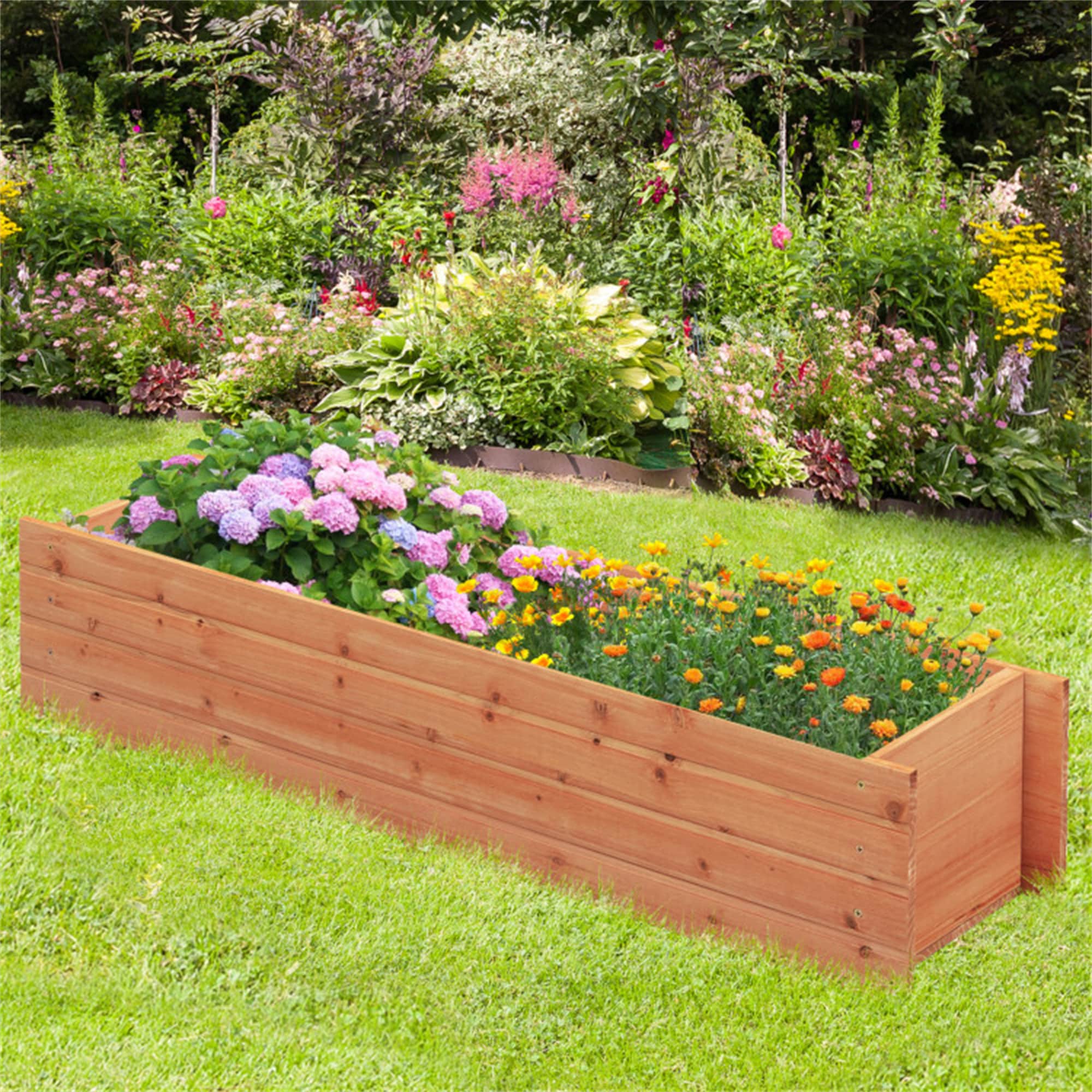 BABOOM BOM-T4099OR-CO 11-in W x 39.5-in L x 10-in H Elevated Orange Wood Raised Garden Bed