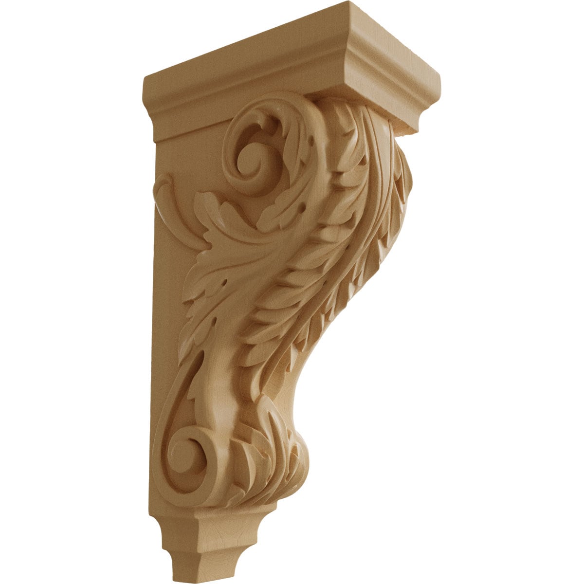 Ekena Millwork CORW05X07X14ACMA 5-in x 7-in x 14-in Unfinished Maple Wood Paintable/Stainable Corbel