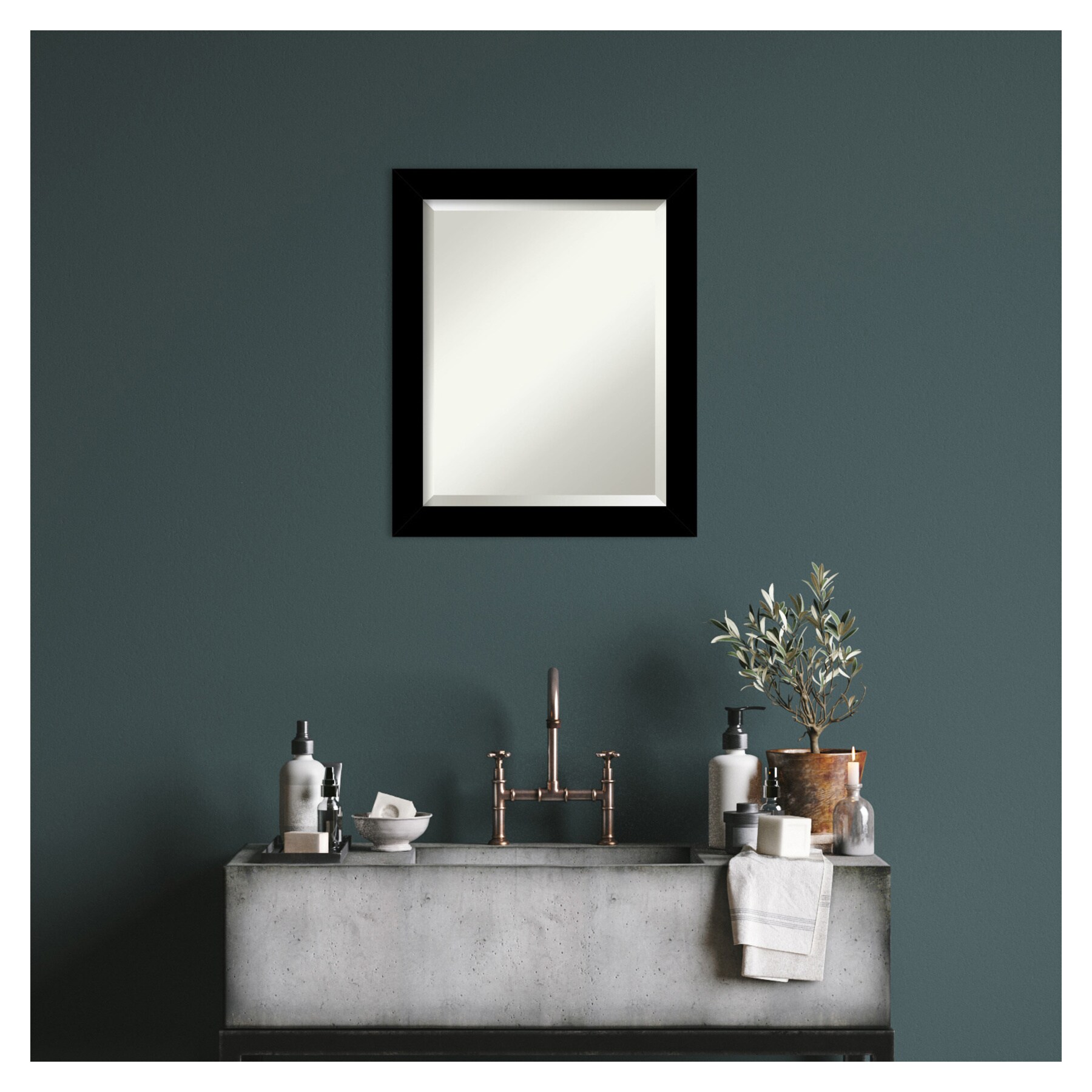 Basic Black Narrow Frame Rectangular Wall Mirror