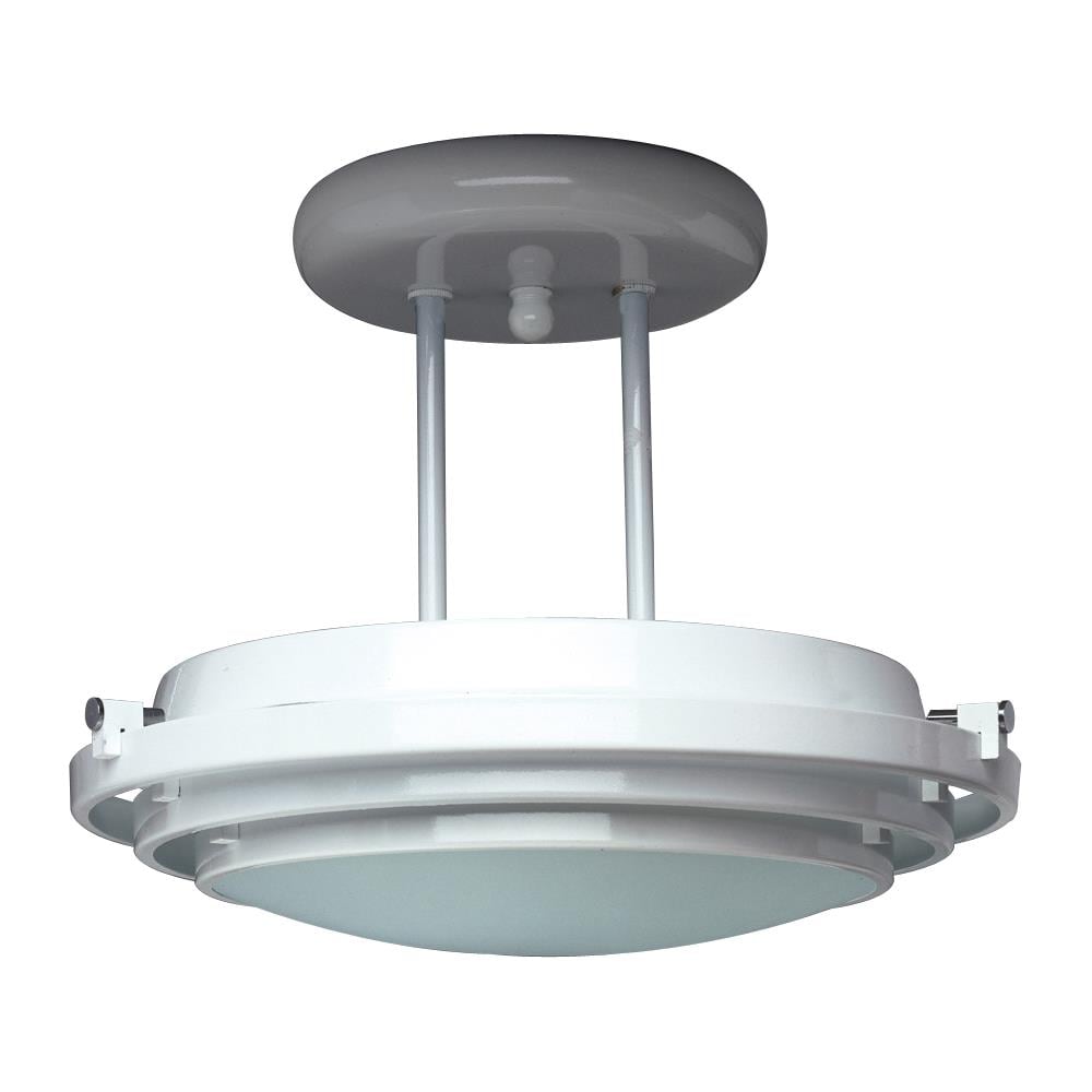 PLC Lighting 1614 BK 1-Light 12.5-in Black Halogen Flush Mount Light