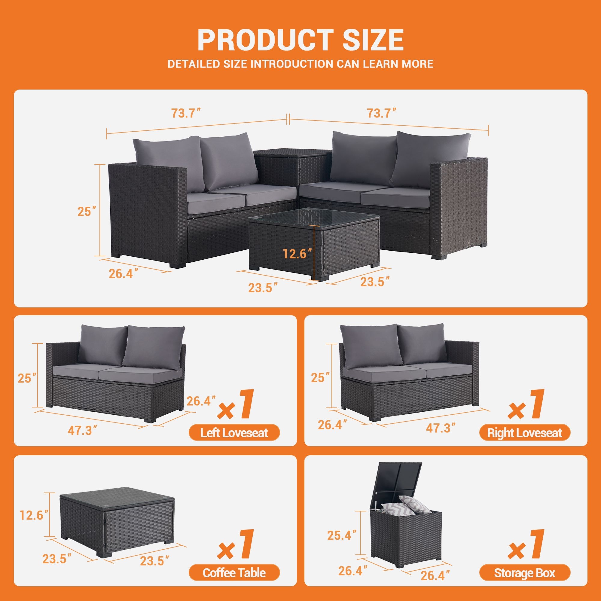 SANSTAR L-WS-C3-LY Patio-Conversation-Sets - View #4
