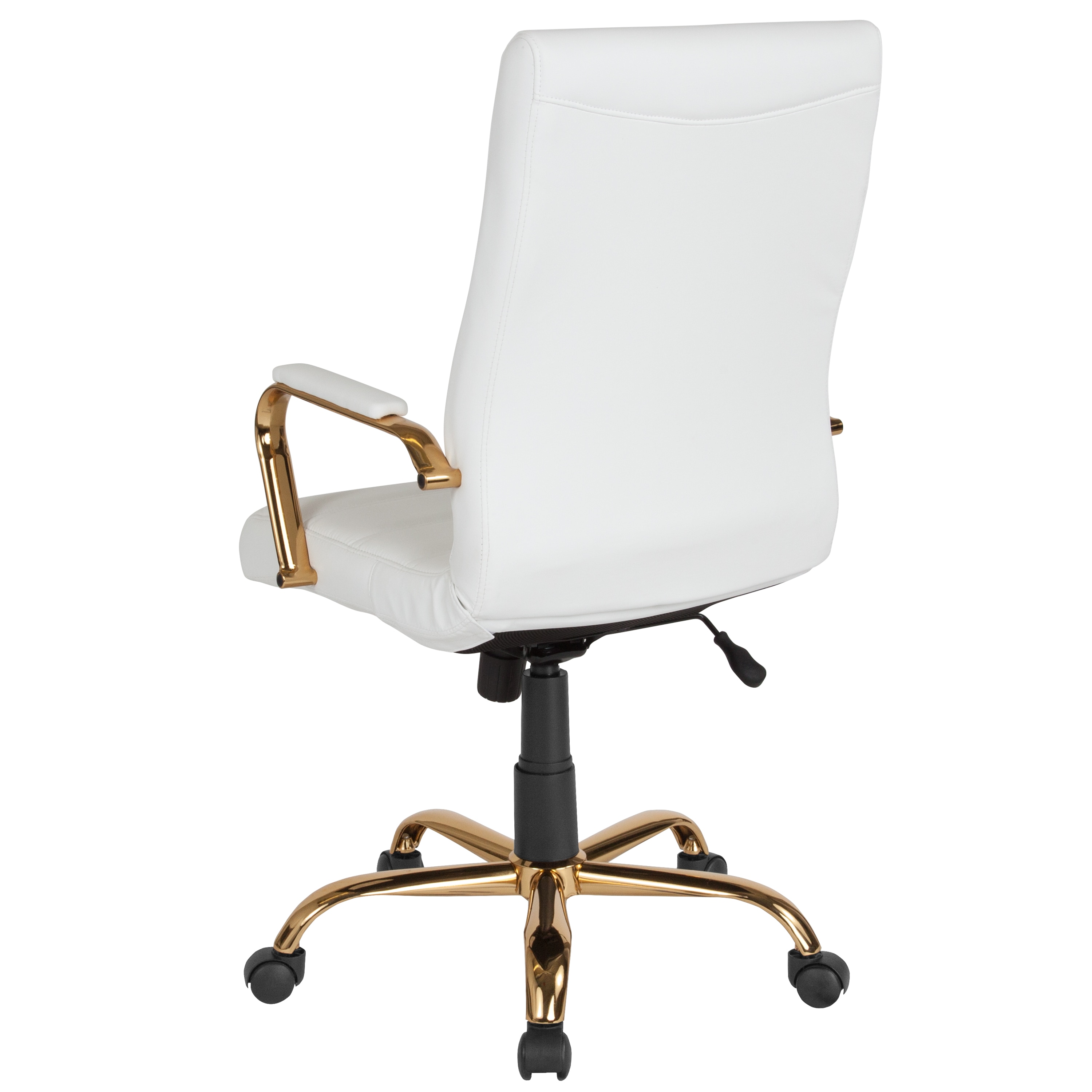 Flash Furniture White Leather Gold, White Leather Executive Chair