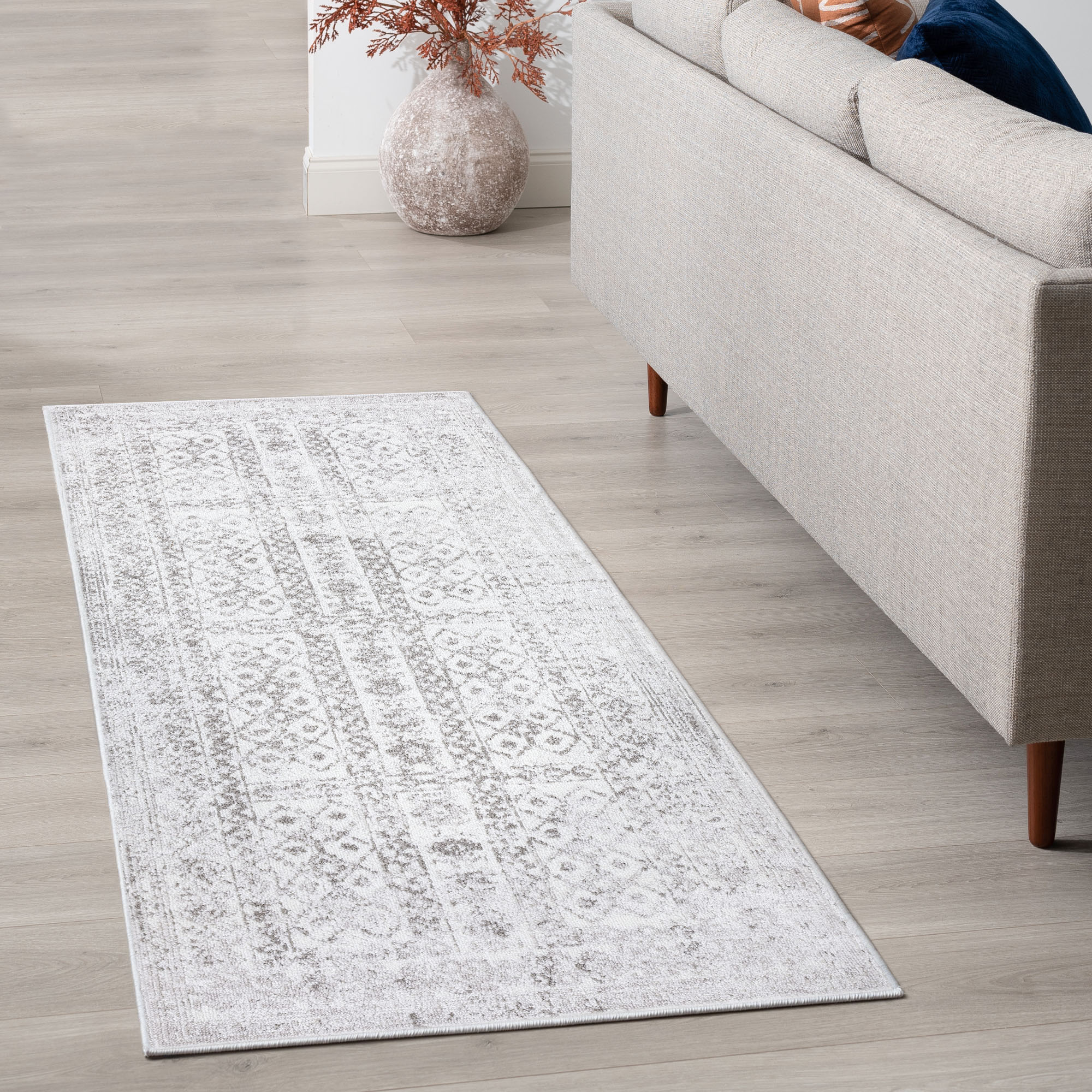 Tayse NEX1500 2X8 Nexus 2 x 8 (ft) Loomed Polypropylene Gray Rectangular Indoor Runner rug