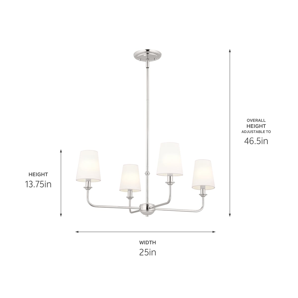 Kichler Pallas 4-Light Polished Nickel Traditional Chandelier 52520PN ...