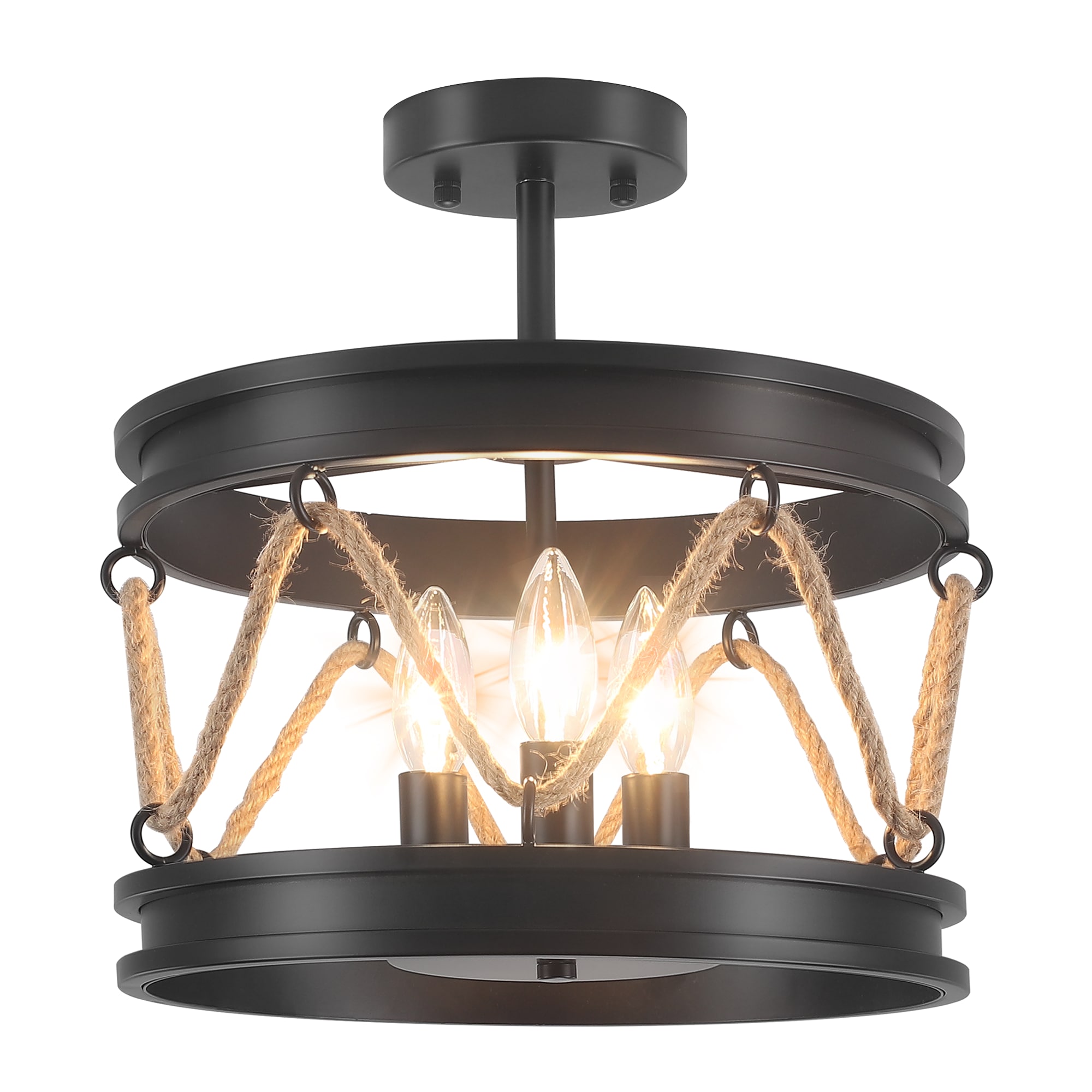 ZSMIHDOH 8 -Light Black Metal Chandelier