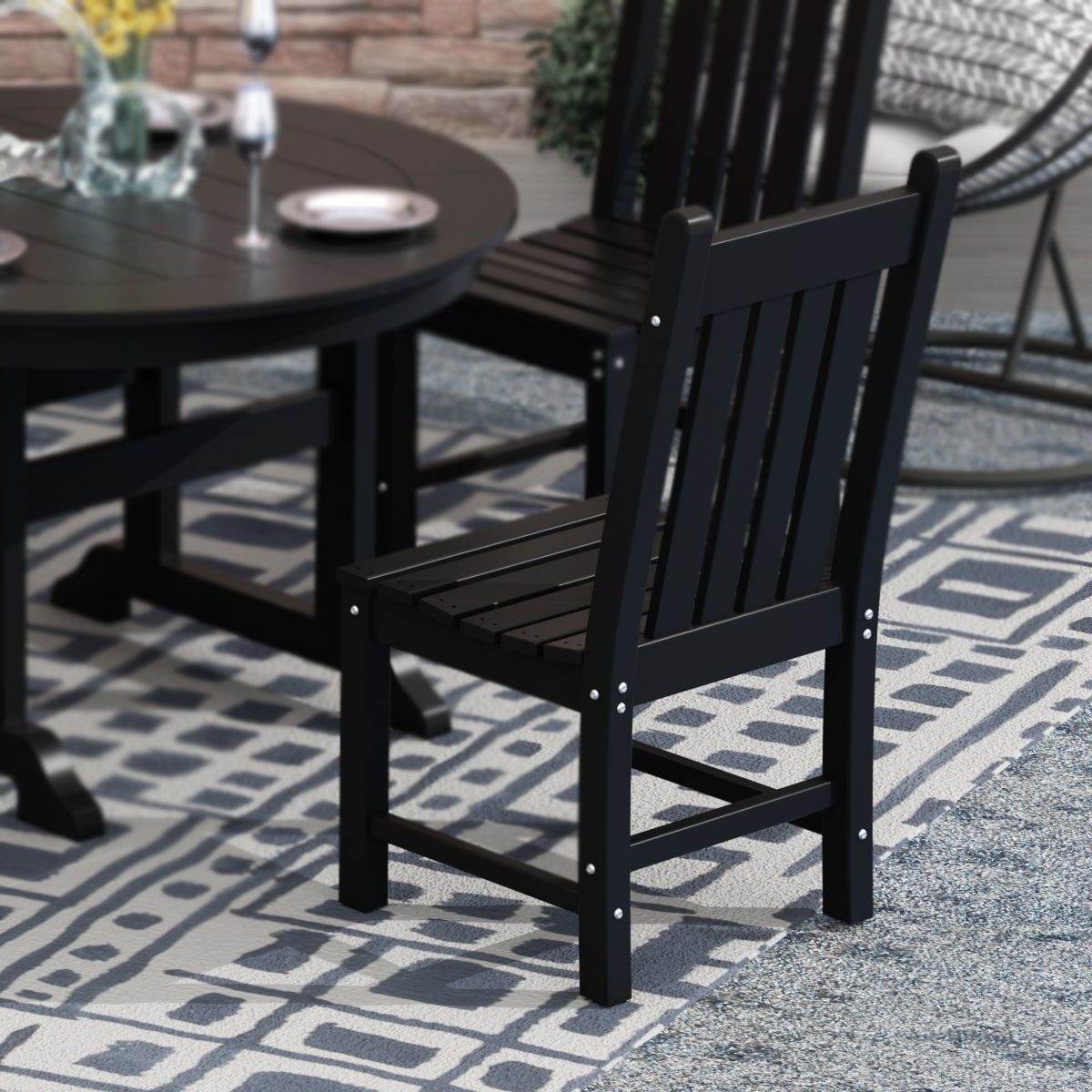Laguna Classic Black All-Weather Patio Dining Chair